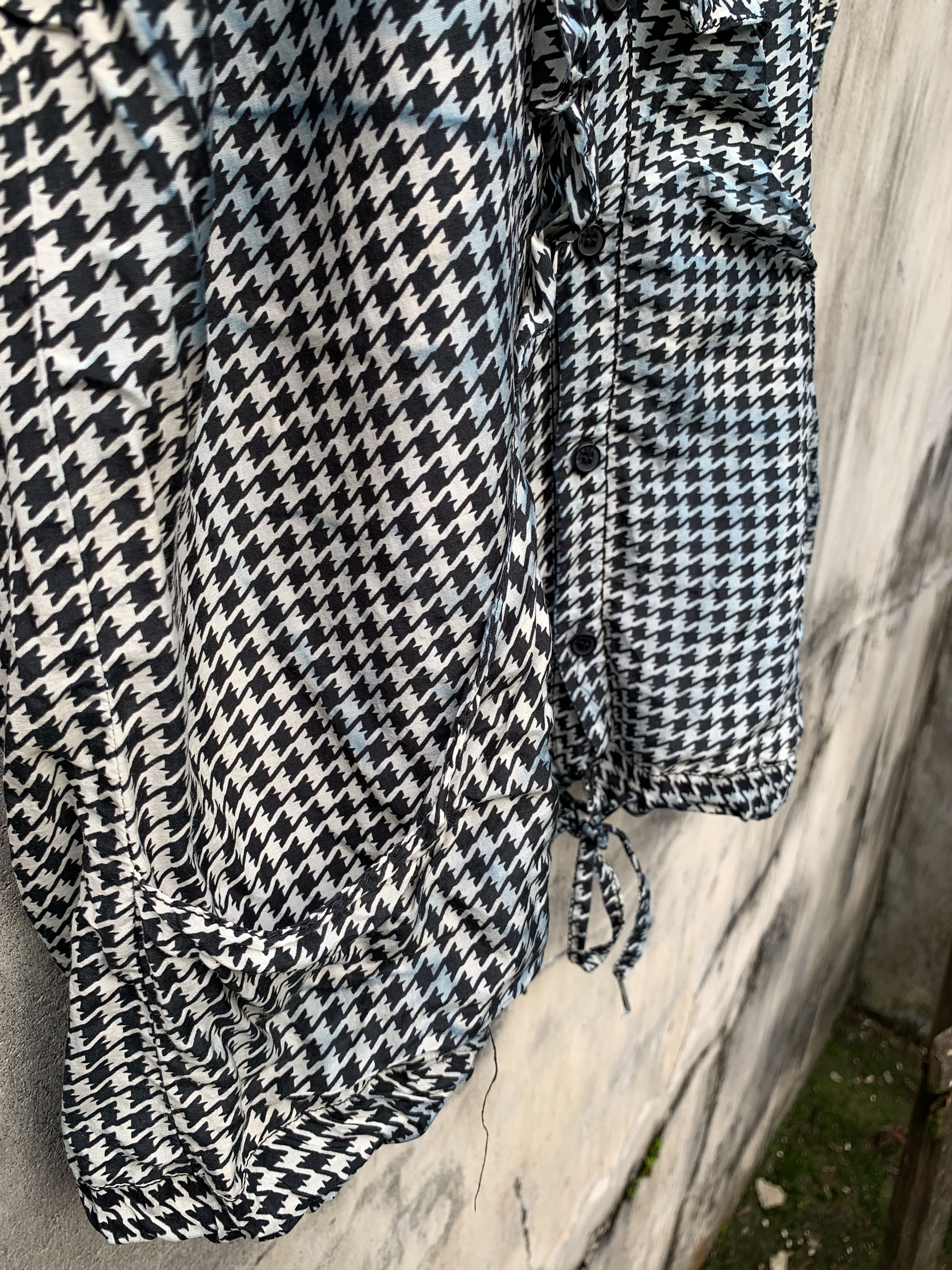 Diesel Diesel Short Sleeve Hooded Blouse Ruffles Houndstooth Patter Size S / US 4 / IT 40 - 5 Thumbnail