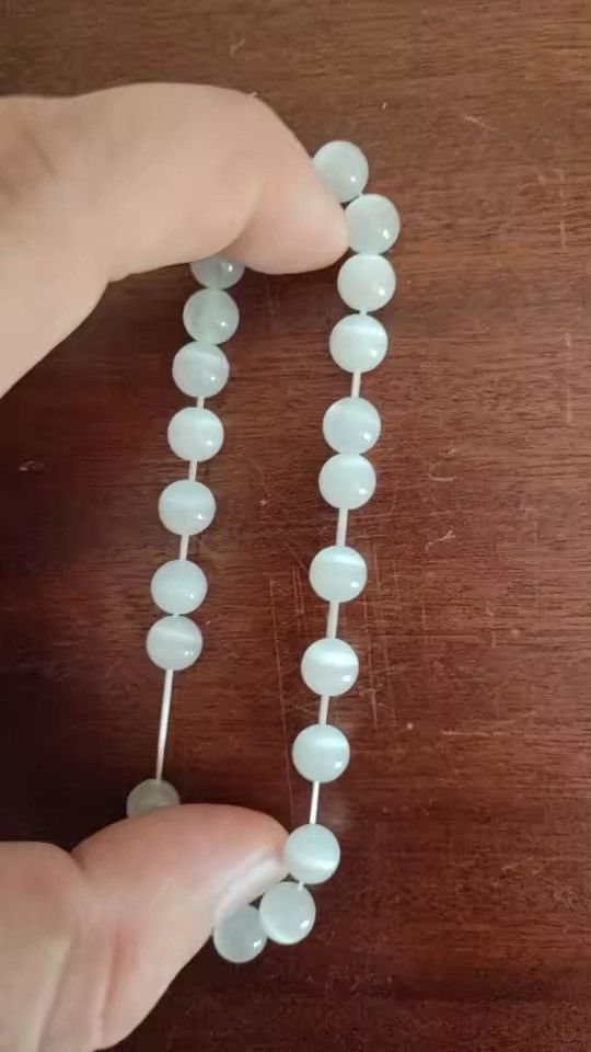 Jewelry 8 Mm White Cat Eyes Bracelet Size ONE SIZE - 3 Thumbnail