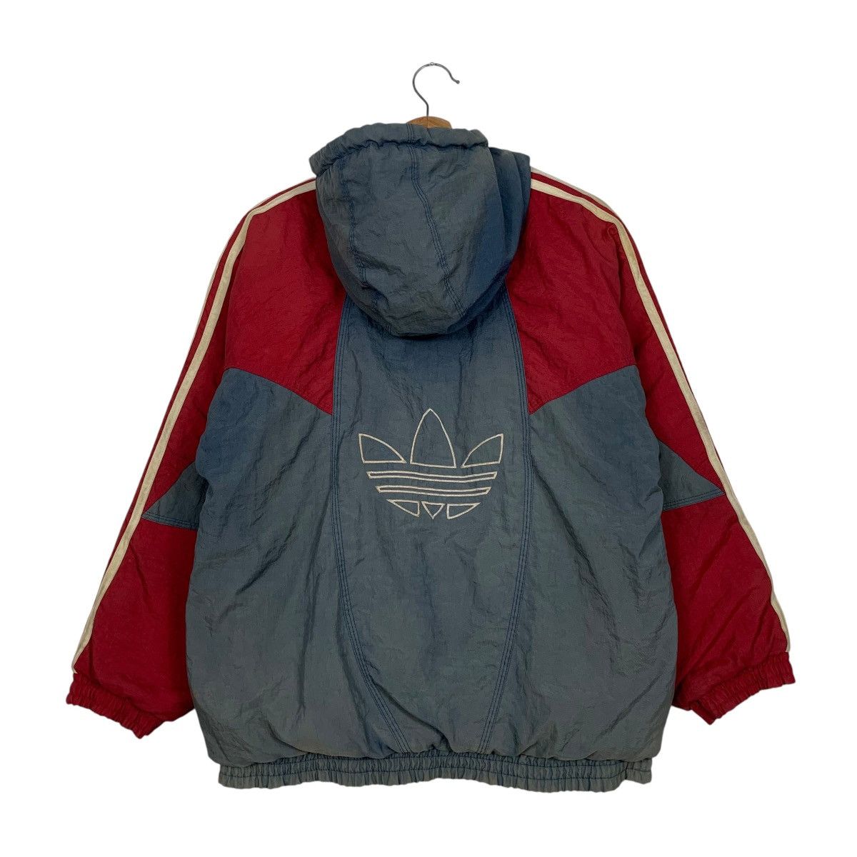 Adidas Vintage Adidas Big Logo Two Tones Windbreaker Jacket Size US XL / EU 56 / 4 - 1 Thumbnail