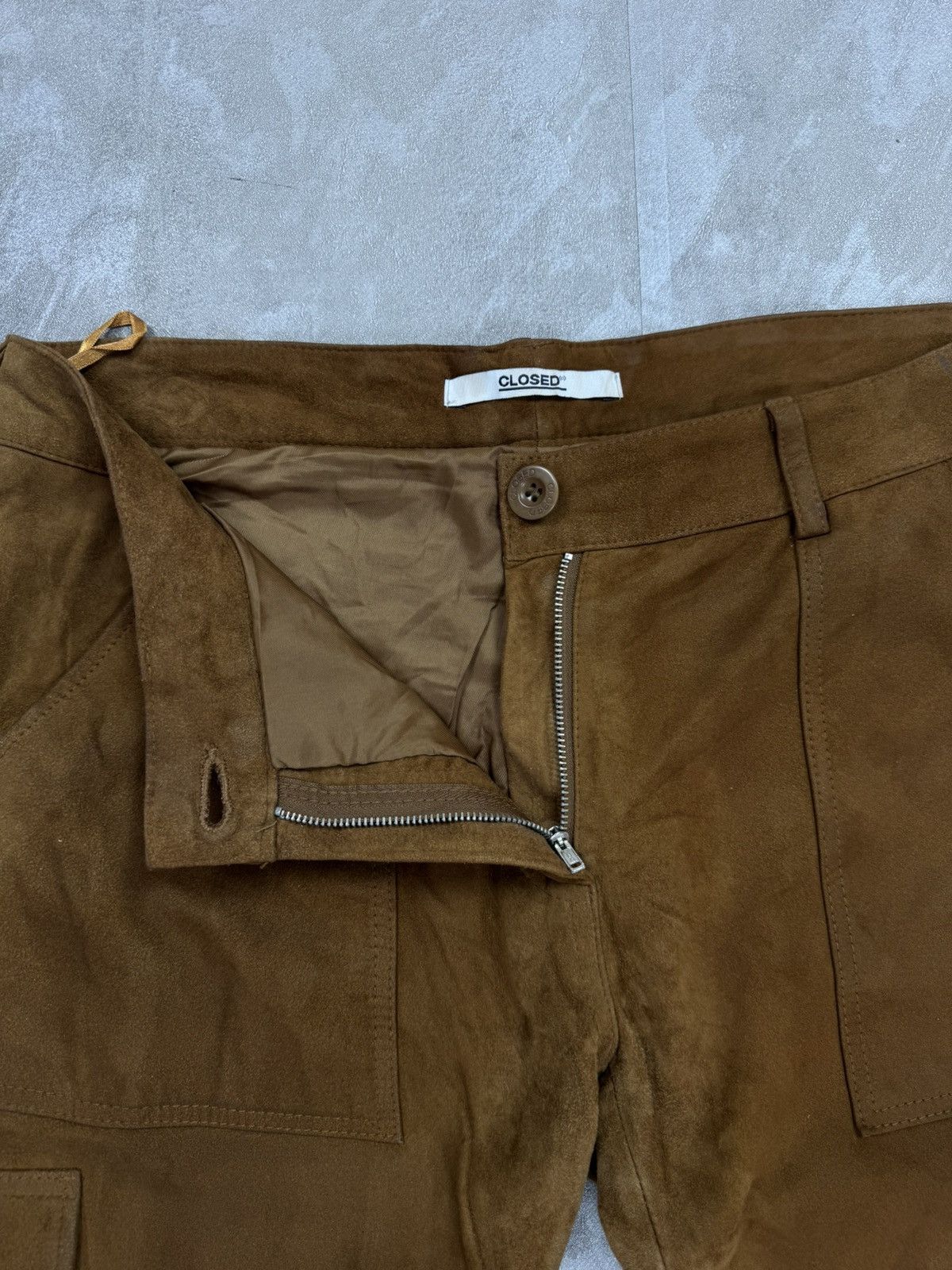 CLOSED Closed suede cargo fatigue pants cowgirl style avant garde Size 30" / US 8 / IT 44 - 8 Thumbnail
