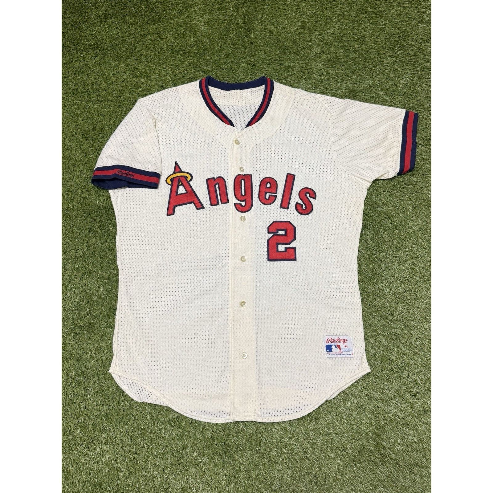 MLB VTG 80/90s Authentic Rawlings California Angels #2 Jersey 46 Size US XL / EU 56 / 4 - 1 Thumbnail