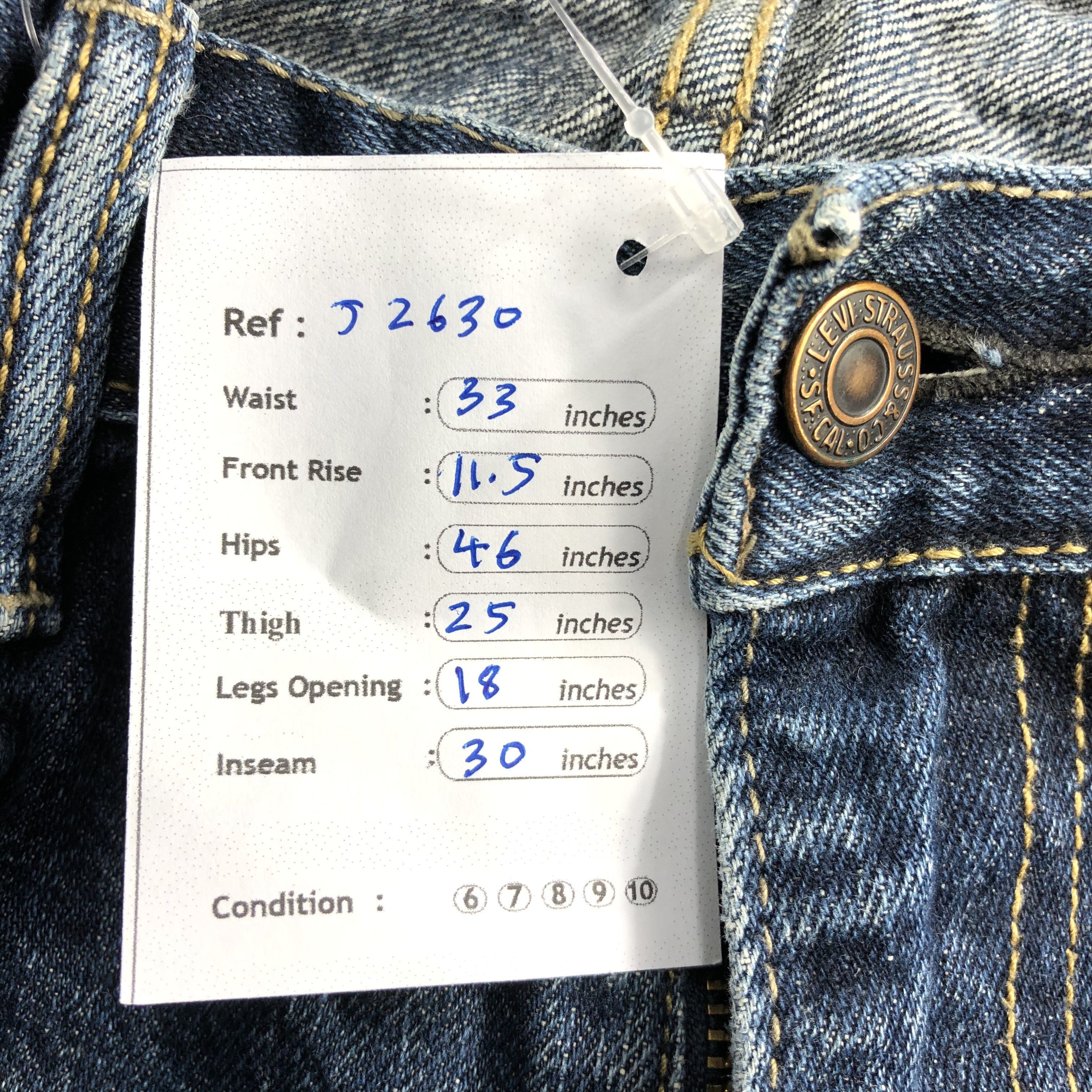 Levi's Vintage Blue Wash Levis 514 Jeans-J2630 Size US 33 - 15 Thumbnail