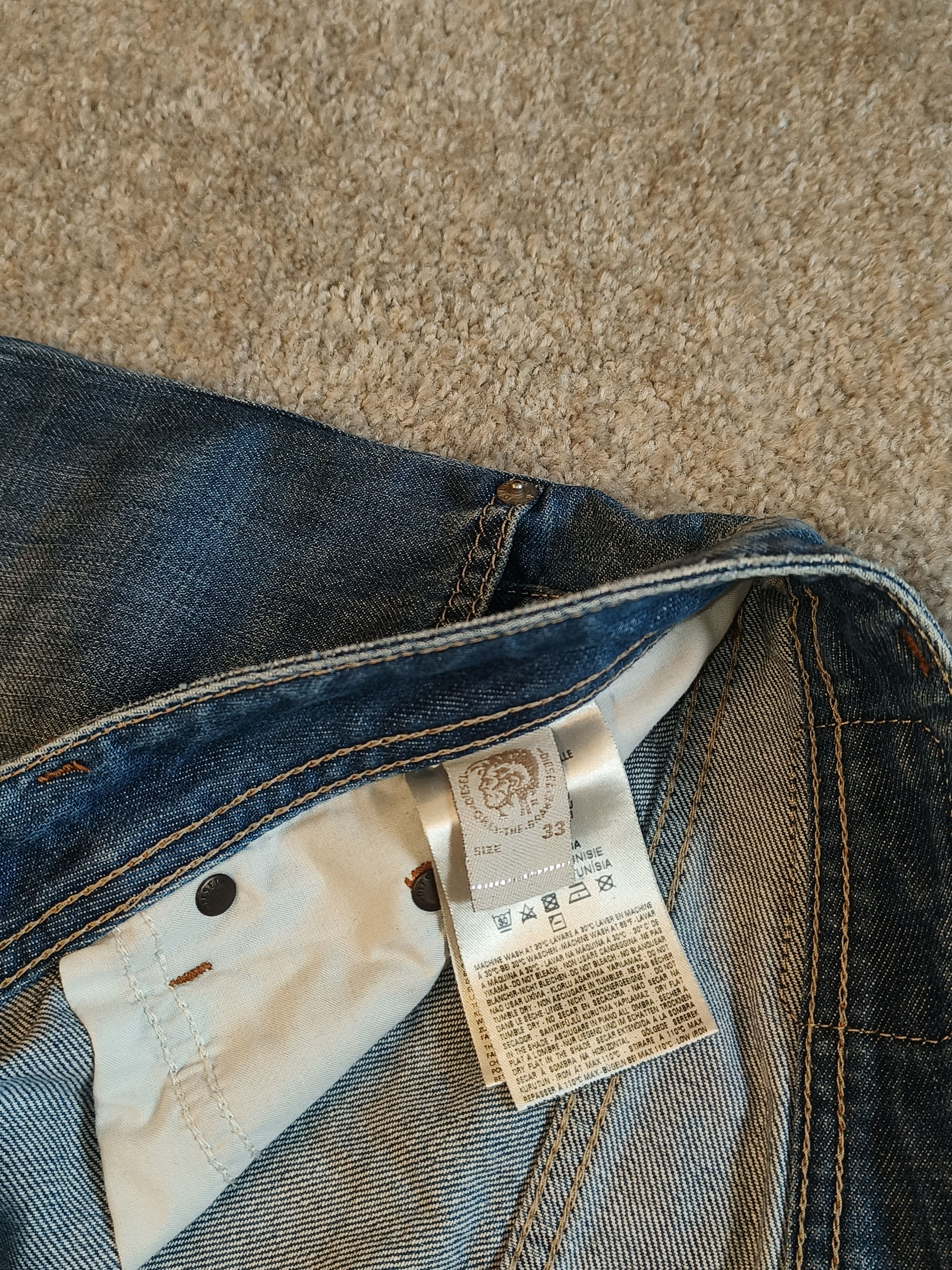 Diesel Diesel Mens Waykee Straight Regular Wash 0839C Hose Jeans Size US 33 - 5 Thumbnail