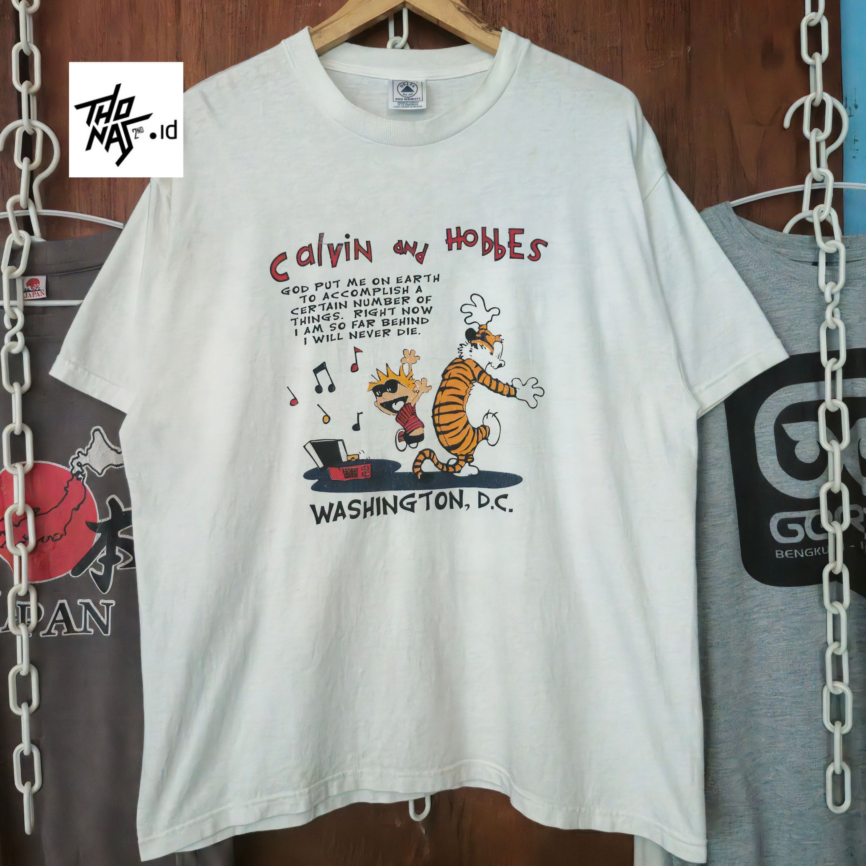 Cartoon Network Vintage 90s Calvin and Hobbes t-shirt Y2K rare retro hype L Size US L / EU 52-54 / 3 - 2 Thumbnail