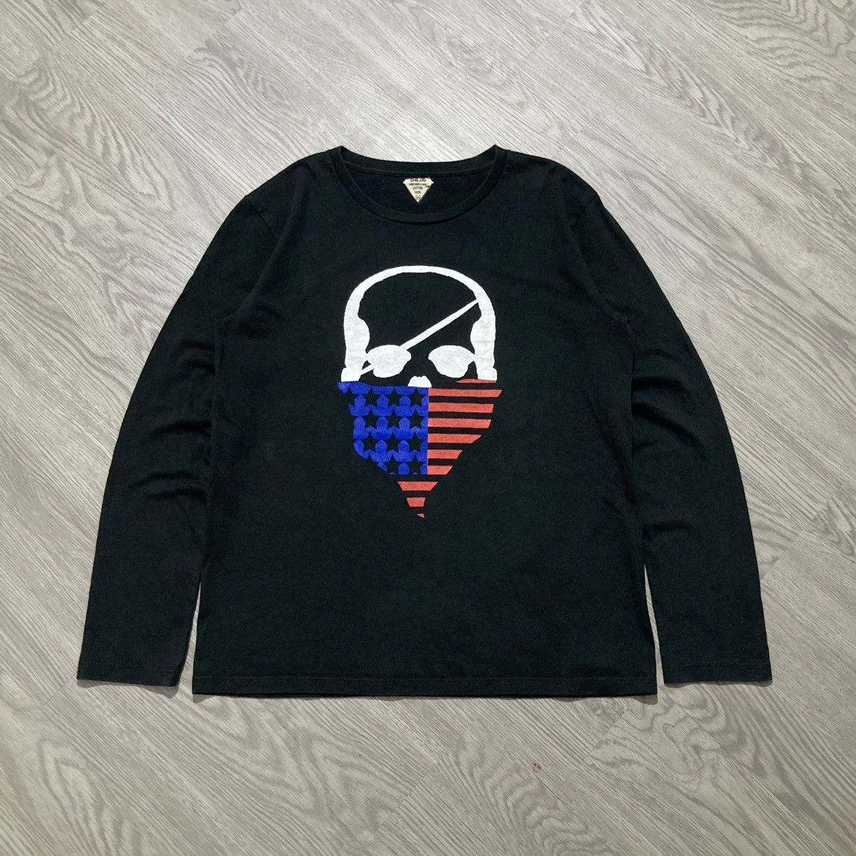 20471120 🇯🇵2000s Childq Skull Punk Big Logo Longslevee Grunge Gothic Size US M / EU 48-50 / 2 - 1 Thumbnail