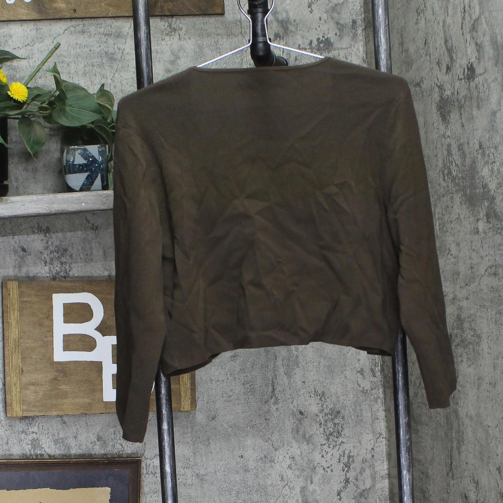 Ann Taylor Ann Taylor Silk Blend Evening Open Front Jacket Green L Size L / US 10 / IT 46 - 2 Thumbnail