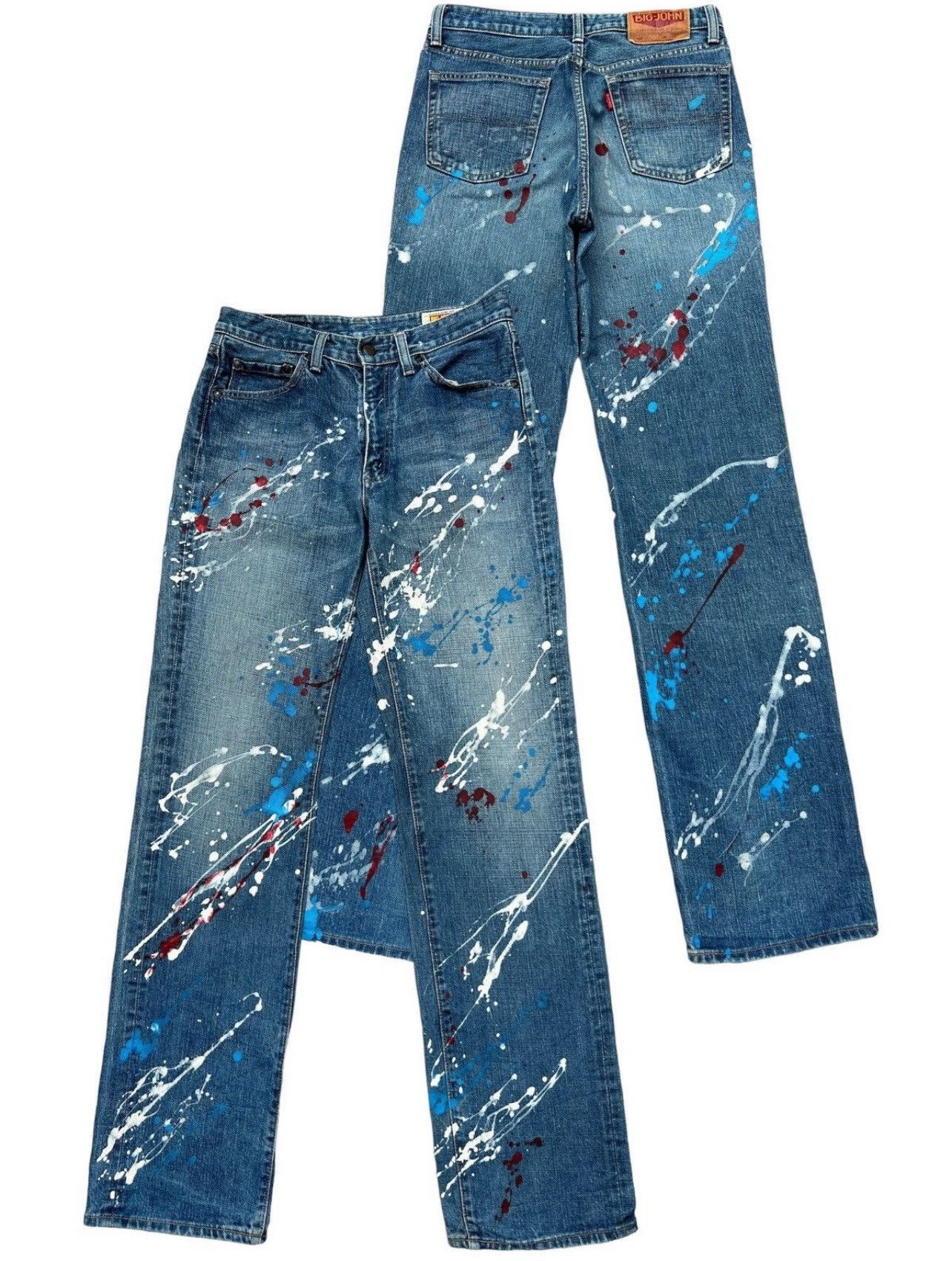 Big John Vintage Wrangler Paint Splatter Straight Denim Jeans 30x34 Size US 30 / EU 46 - 1 Thumbnail