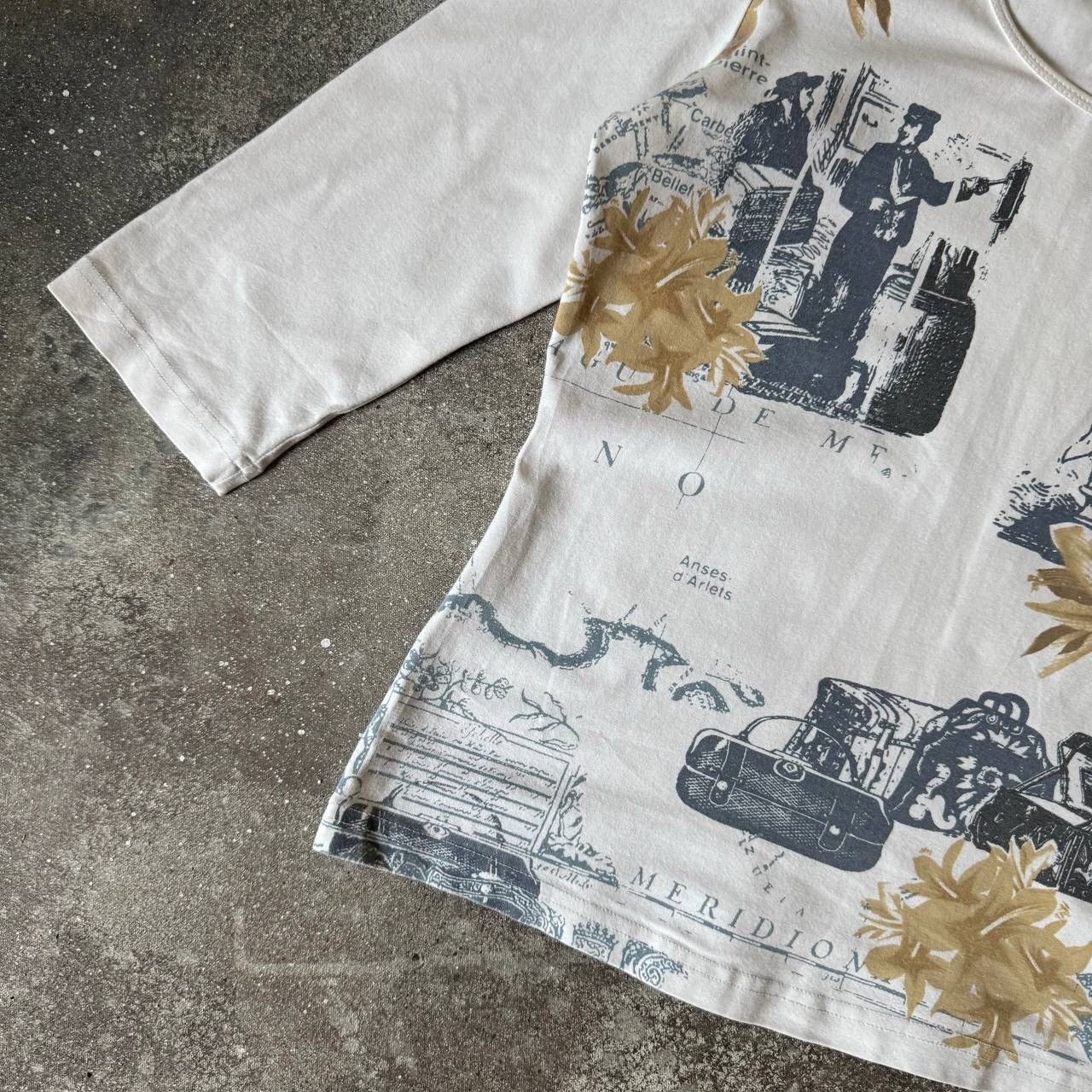 Hysteric Glamour × If Six Was Nine × Japanese Brand Amazing Printed 3/4 Sleeve Top (Jean Paul Gaultier style) Size M / US 6-8 / IT 42-44 - 4 Thumbnail
