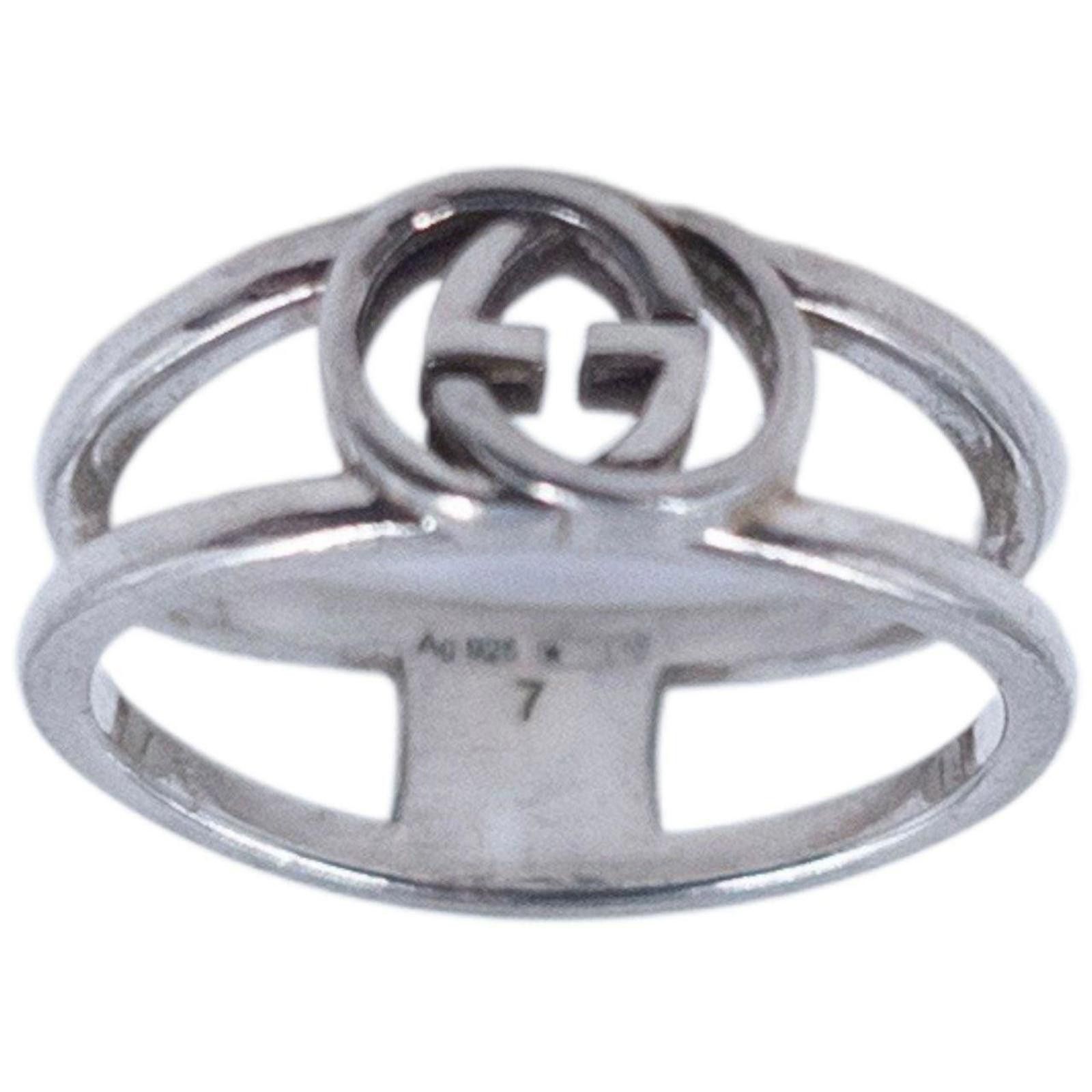 Gucci Vintage 2000s Gucci Silver Logo Ring Size ONE SIZE - 3 Thumbnail