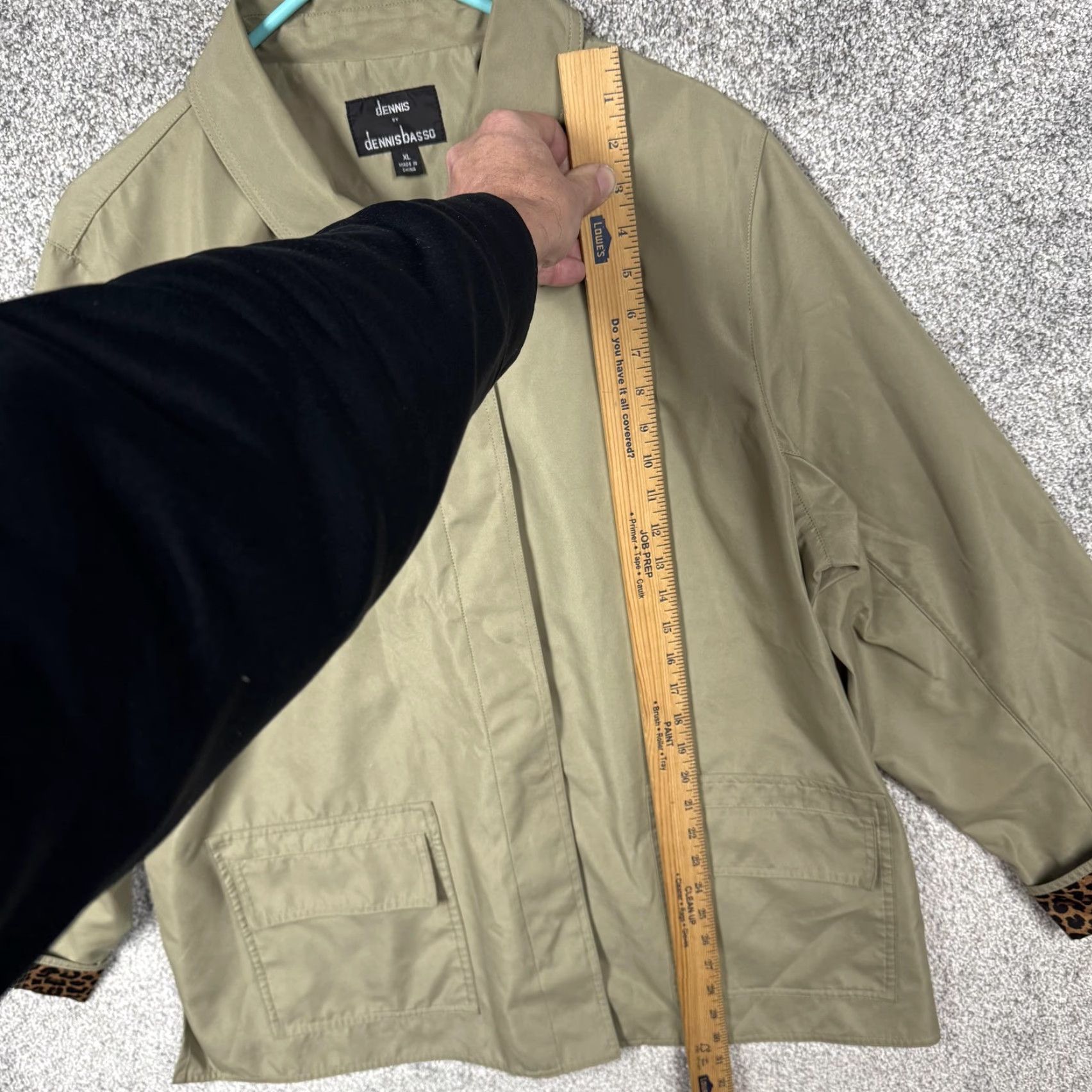 Vintage Dennis Basso Jacket Womens XL Green Leopard Lined Snap Front Pockets Classic Size XL / US 12-14 / IT 48-50 - 2 Thumbnail