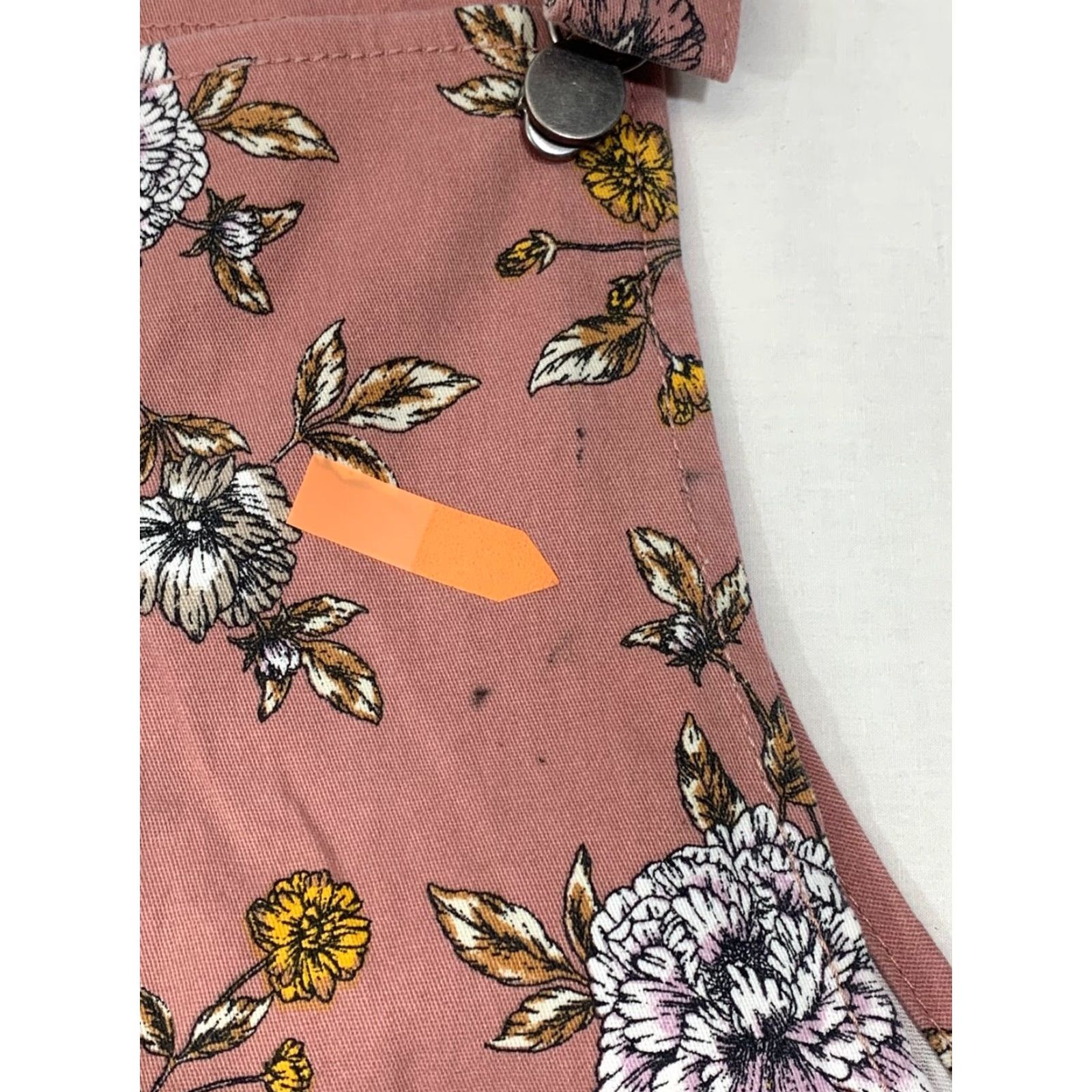 Vintage TinselTown Pink Floral Overalls Dress XL Women Casual Party/Cocktail Workwear Knee Length Sleeveless Pullover Cotton Blend Vintage No Size 40" / US 18 - 4 Thumbnail