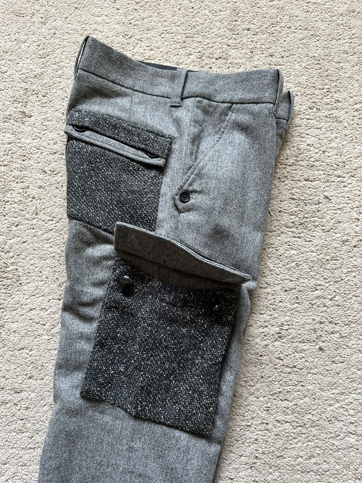 Tete Homme 1990s Tete Homme Knit pocket Wool Cargo Pant Size US 32 / EU 48 - 7 Thumbnail