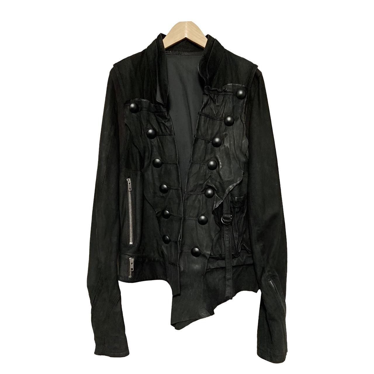 image of Designer Napolean Cowhide Leather Jacket in Black, Men's (Size Small)