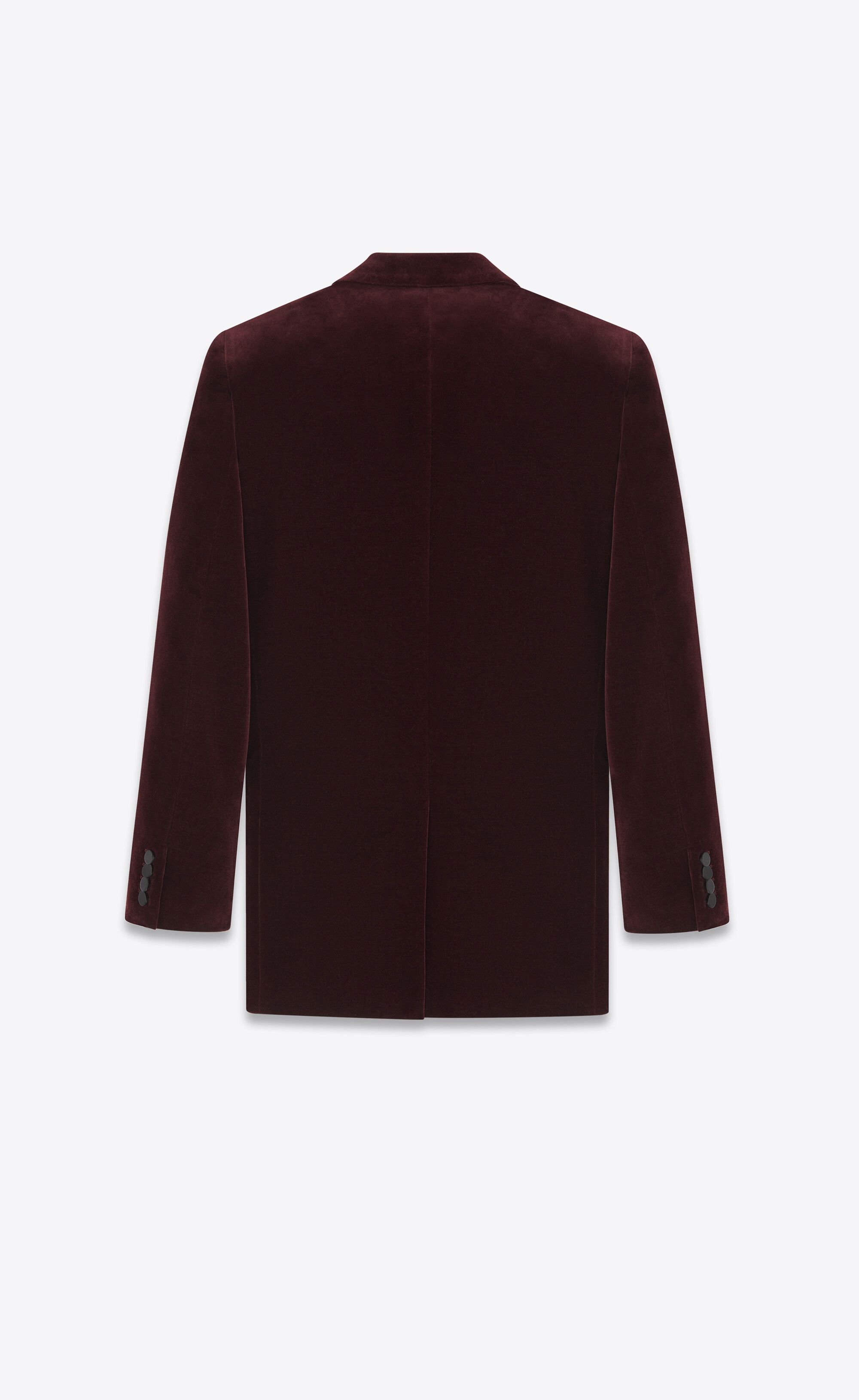 Saint Laurent Paris o1s1wg111224 Double-Breasted Jacket Cotton Velvet Burgundy Size US XL / EU 56 / 4 - 2 Thumbnail