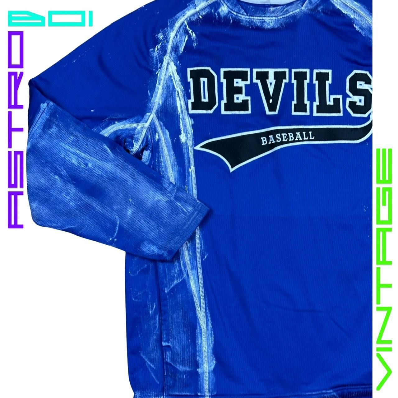 Other × Vintage ASTROBOI* 'Devils' Painted Blue Baseball Jersey - Large Size US L / EU 52-54 / 3 - 2 Thumbnail