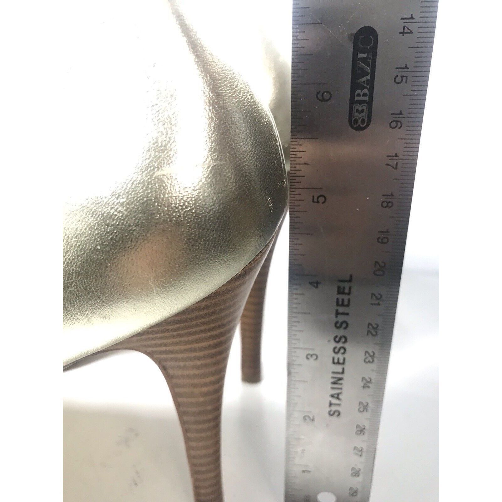 Cole Haan Cole Haan Air Gold Metallic Leather PeepToe Stiletto Heels W Size US 9.5 / IT 39.5 - 8 Thumbnail