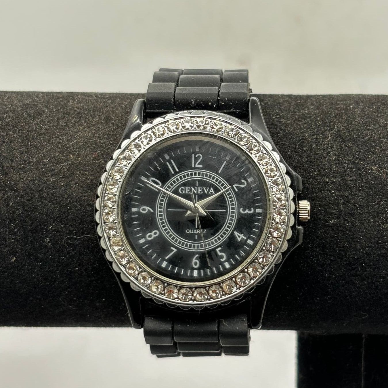 Geneva Silver & Black Geneva Men's Watch Size ONE SIZE - 1 Thumbnail
