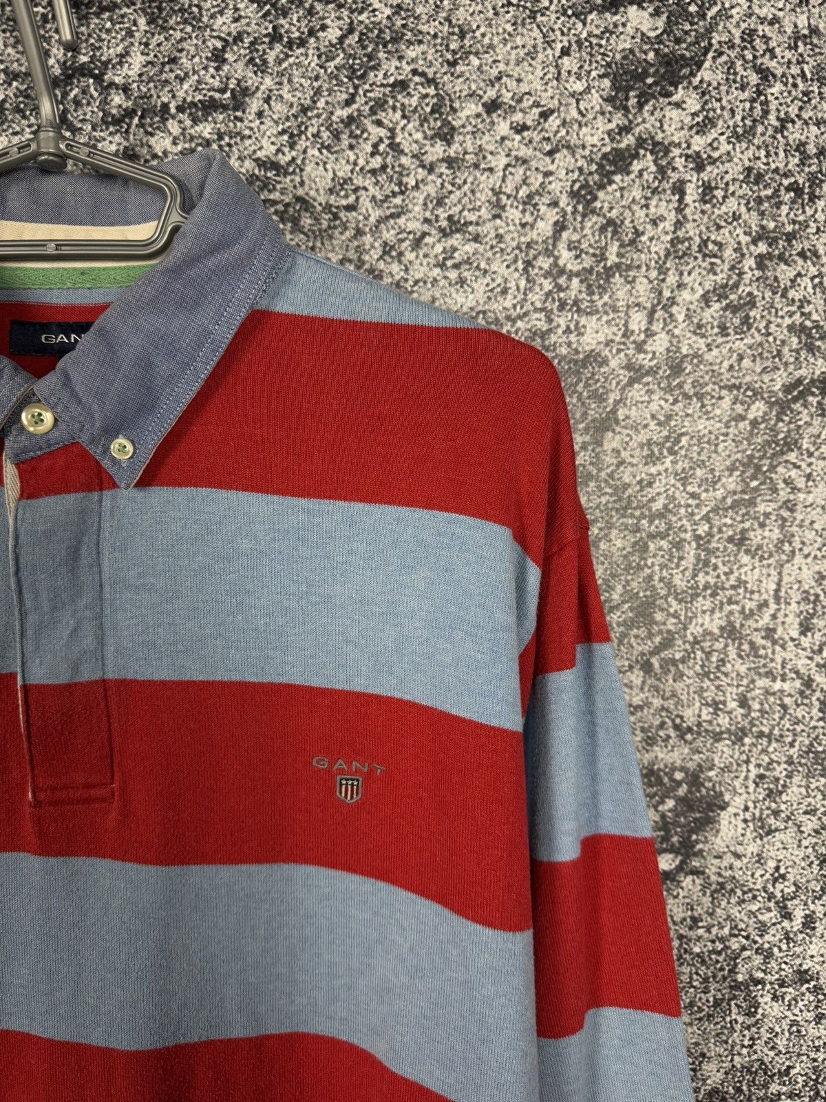 Gant Men’s GANT Long Sleeve Striped Polo Shirt Rugby Style XL Size US XL / EU 56 / 4 - 2 Thumbnail