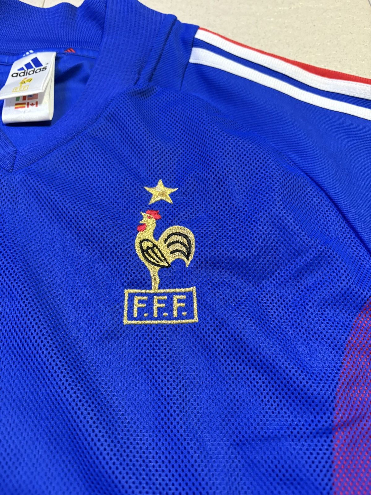 Adidas Vintage 2002-2004 Adidas France Home Football Soccer Jersey Size US L / EU 52-54 / 3 - 3 Thumbnail