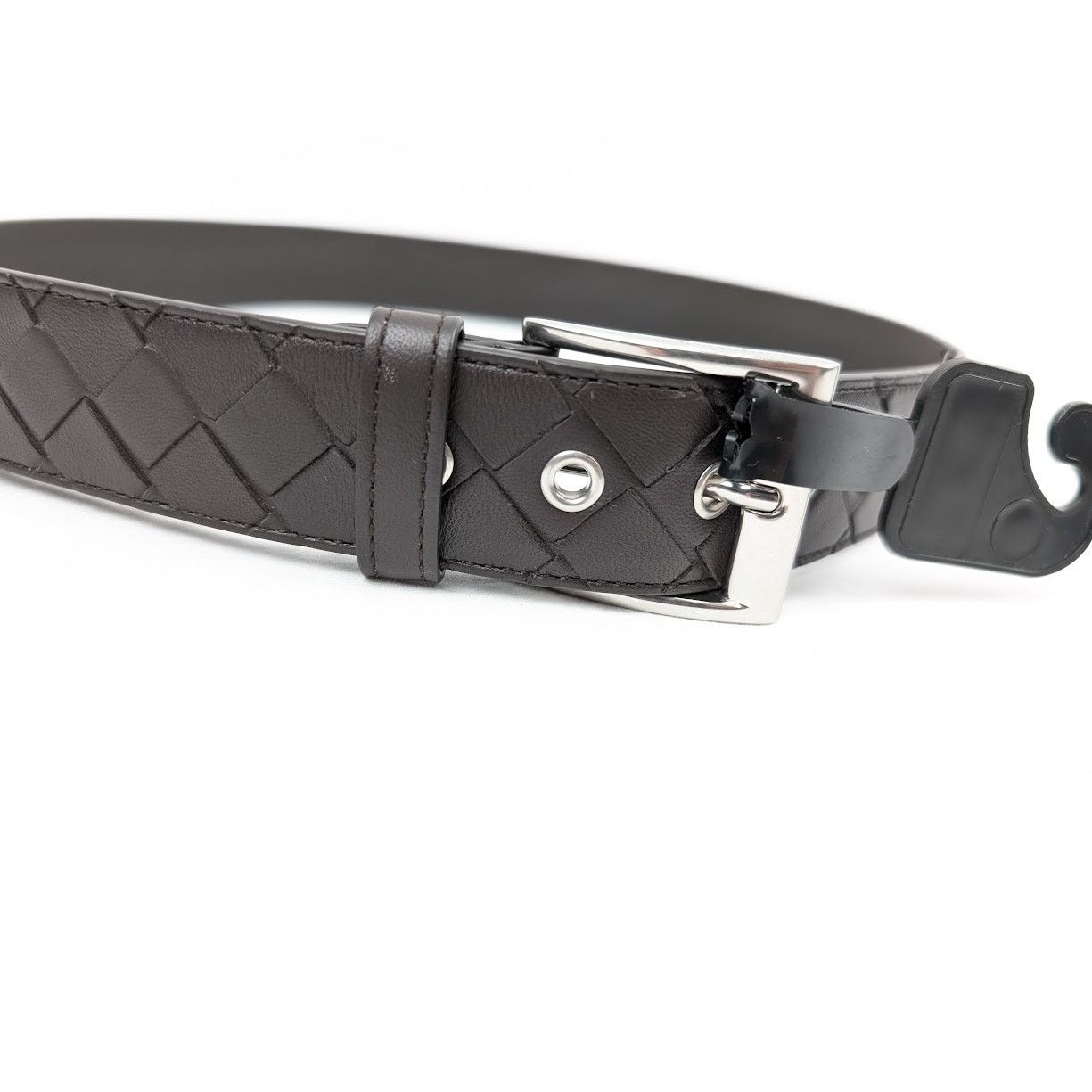 Bottega Veneta o1rshd1 Size: 85 / Intrecciato Nappa Belt in Fondente/Silver Size 32 - 16 Thumbnail