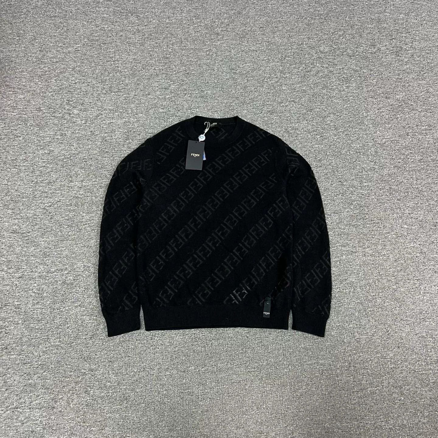 Fendi Fendi Double F Black Monogram Wool Sweater Size US M / EU 48-50 / 2 - 1 Thumbnail