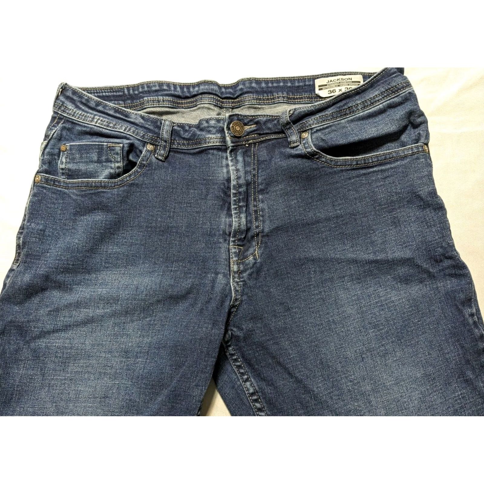Buffalo David Bitton BUFFALO DAVID BITTON JACKSON STRAIGHT STRETCH Men 36X30 Cotton Blend Blue Jeans Size US 36 / EU 52 - 5 Thumbnail