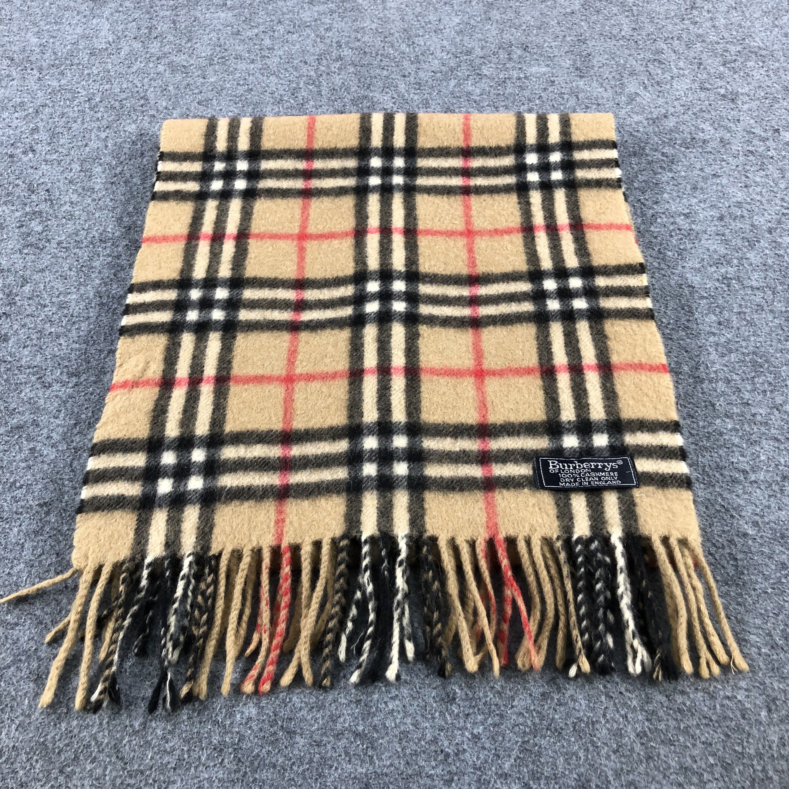 Burberry Burberrys Nova Check Tan Cashmere Scarf Muffler V740 Size ONE SIZE - 3 Thumbnail