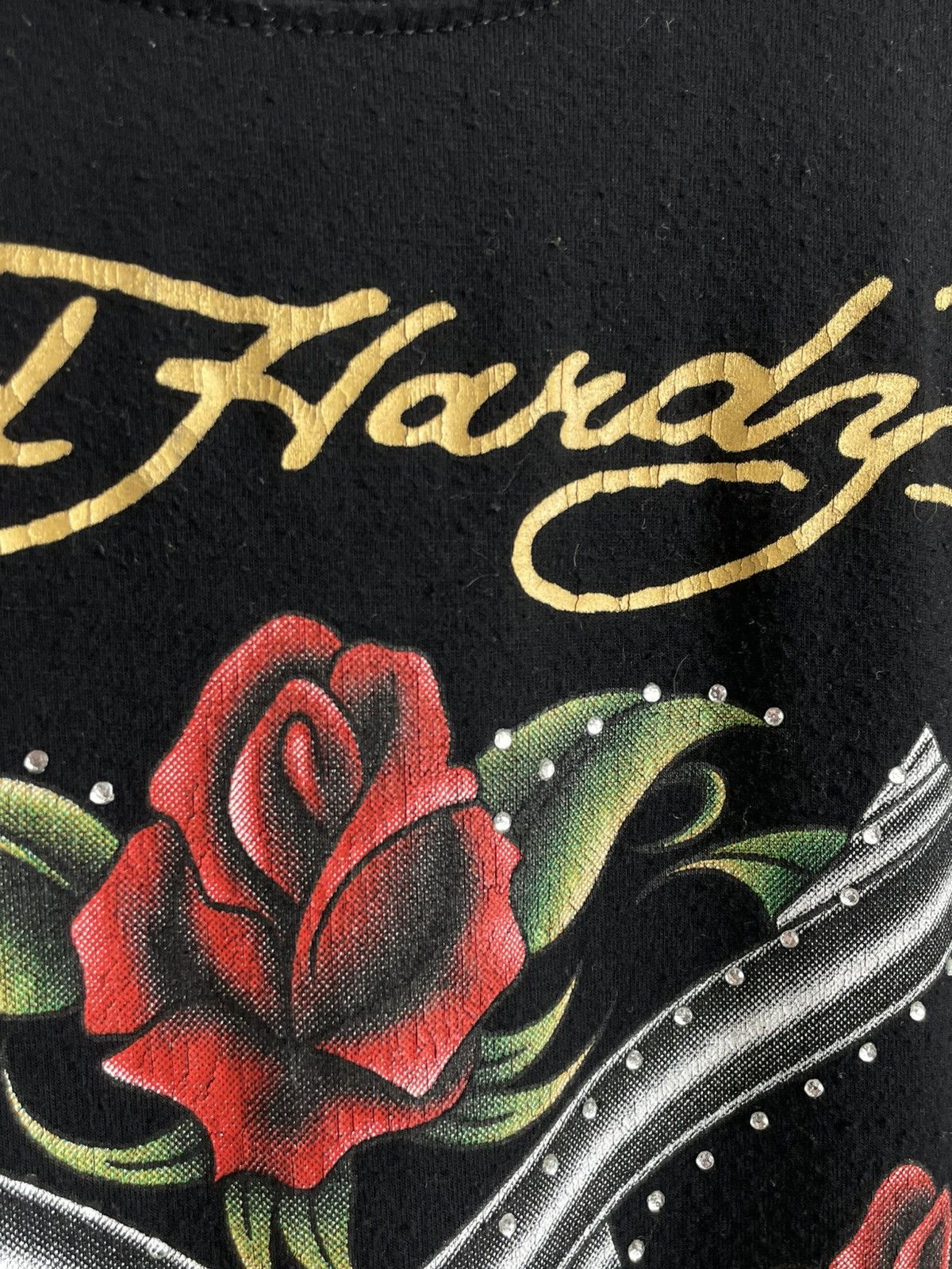 Ed Hardy Vintage 00’s Ed Hardy Gun Roses Y2K Japanese T-Shirt RARE Size M / US 6-8 / IT 42-44 - 8 Thumbnail