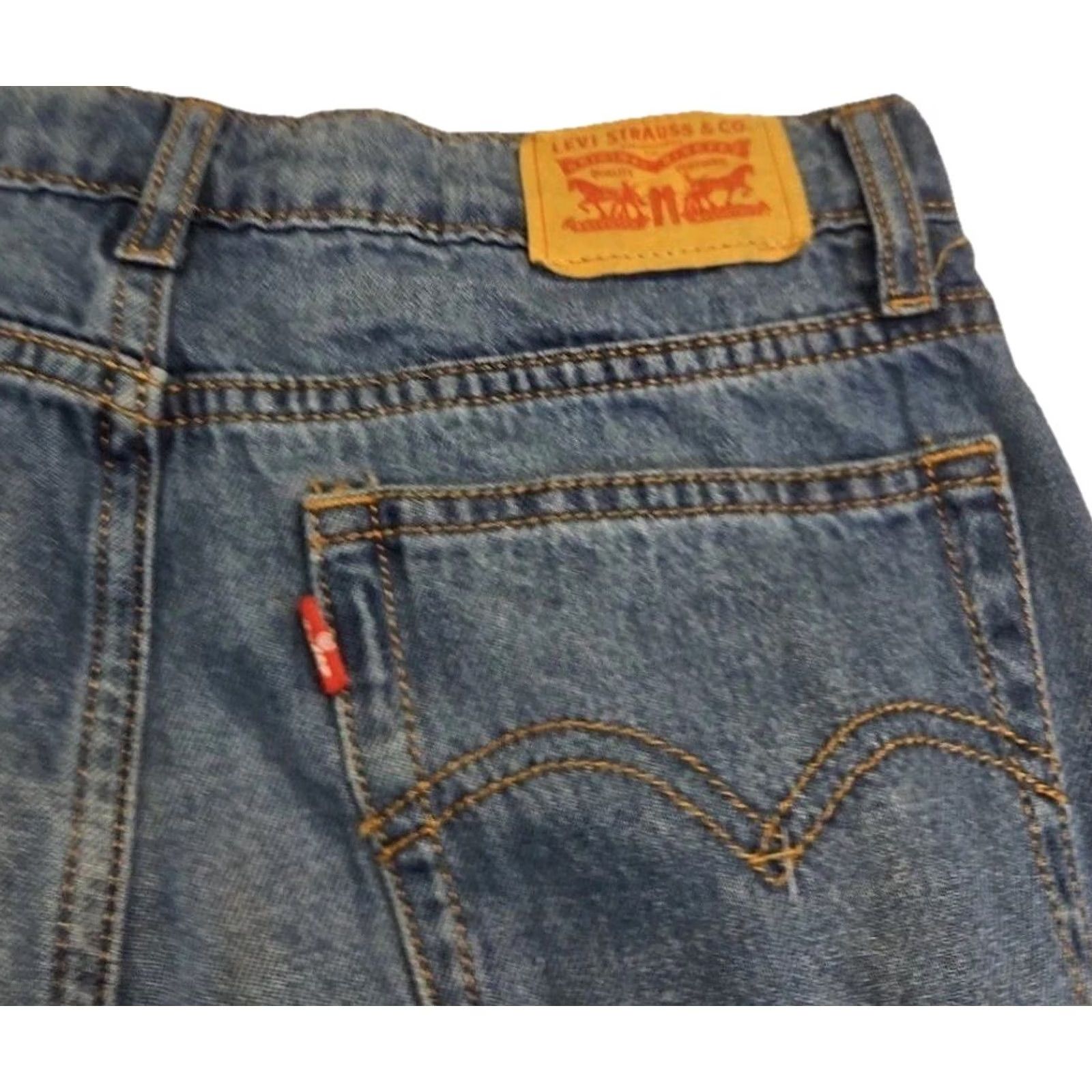 Levi's Levi's Jeans Womens 16 Wide Leg 100% Cotton Distressed 90s Y2K Blue Size 38" / US 16 / IT 52 - 6 Thumbnail