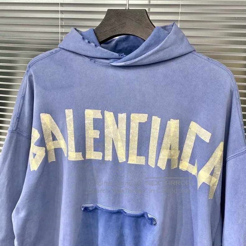 Balenciaga Balenciaga Hooded sweatshirt with tape letter logo, loose Size US S / EU 44-46 / 1 - 3 Thumbnail