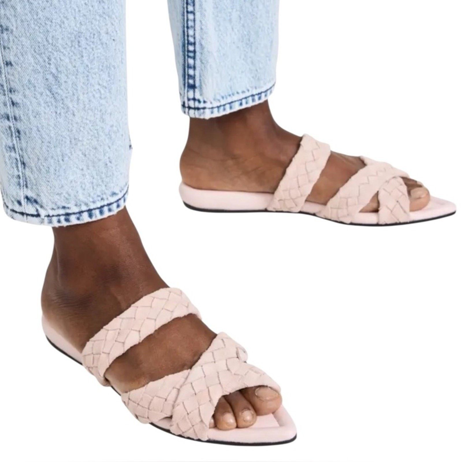 Rag & Bone Rag & Bone Pink Woven Slide Sandals Flat Mule Shoes Size 7.5 Size US 7.5 / IT 37.5 - 1 Thumbnail
