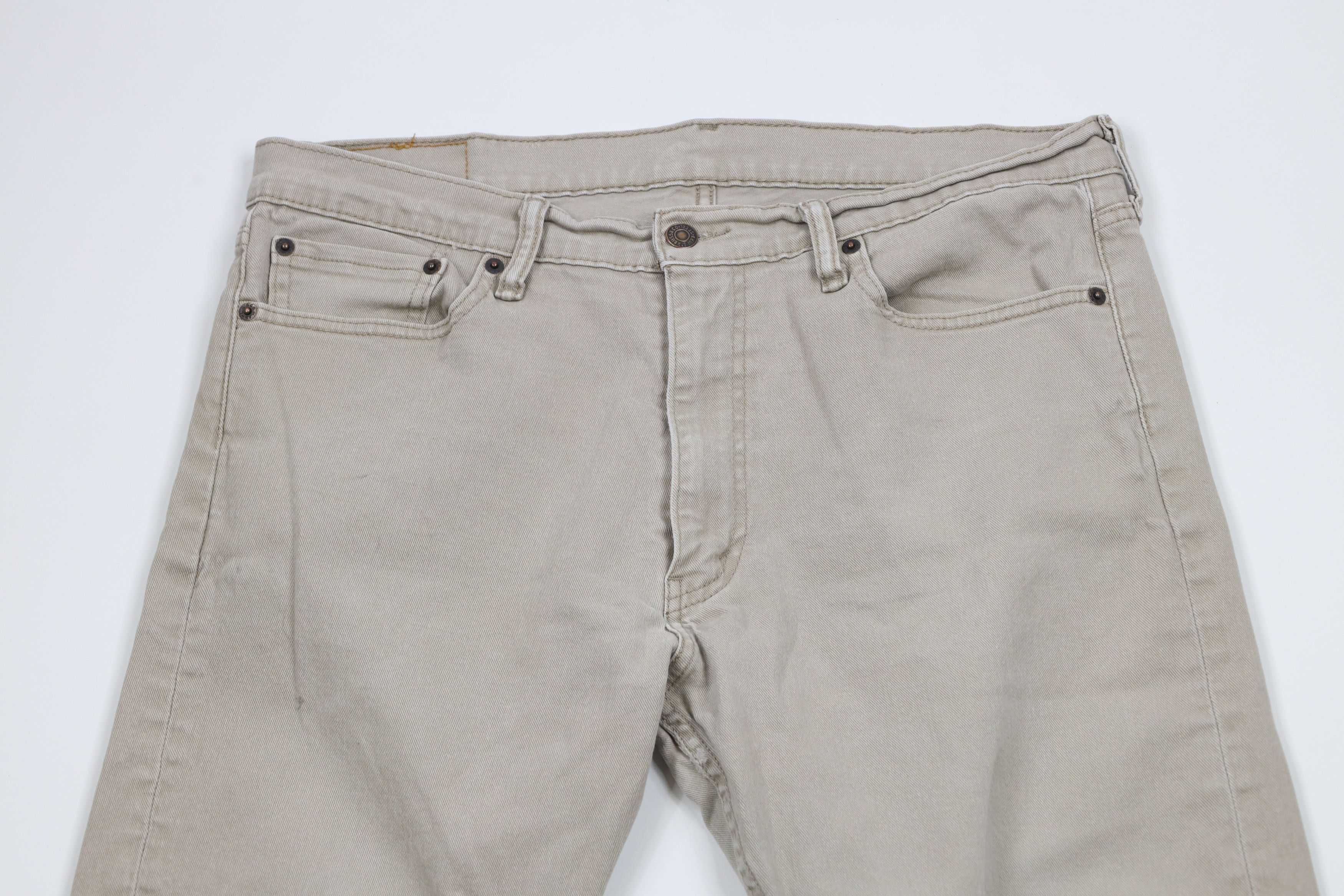 Levi's × Vintage Vintage Y2K Levis 513 Slim Fit Straight Leg Jeans Beige Size US 36 / EU 52 - 2 Thumbnail