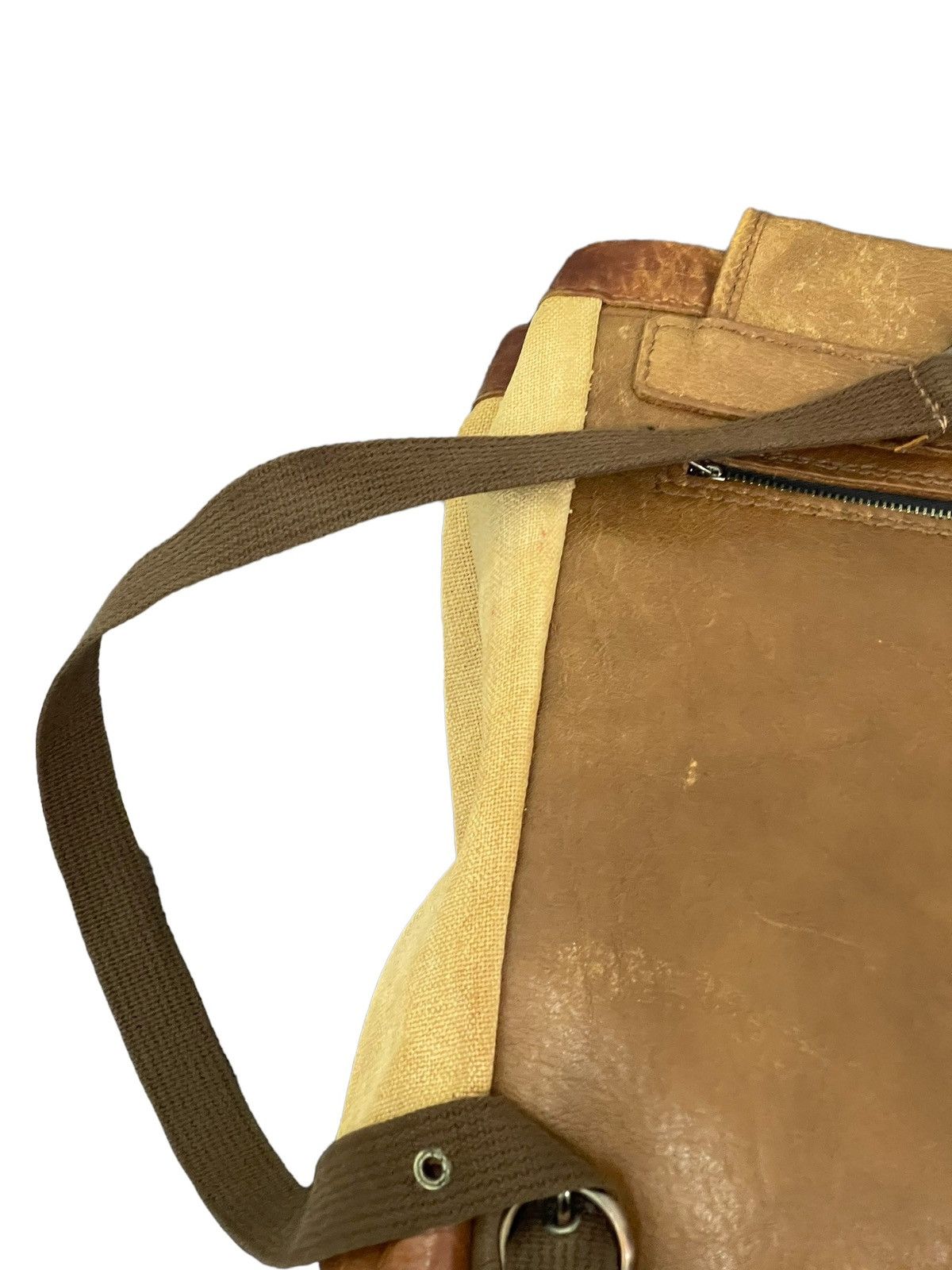 Genuine Leather Leather Linen Backpack Vtg Unknown Japan Bag 2🟩 Size ONE SIZE - 15 Thumbnail