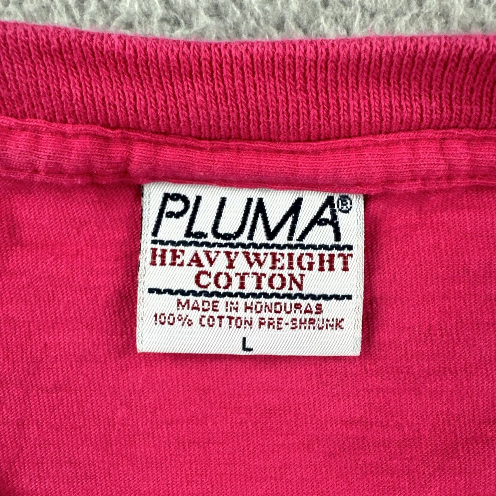 Vintage VINTAGE Pluma T-Shirt Pink 90s Adult Large Short Sleeve Crew Neck Cotton Shirt Mens Size US L / EU 52-54 / 3 - 6 Thumbnail