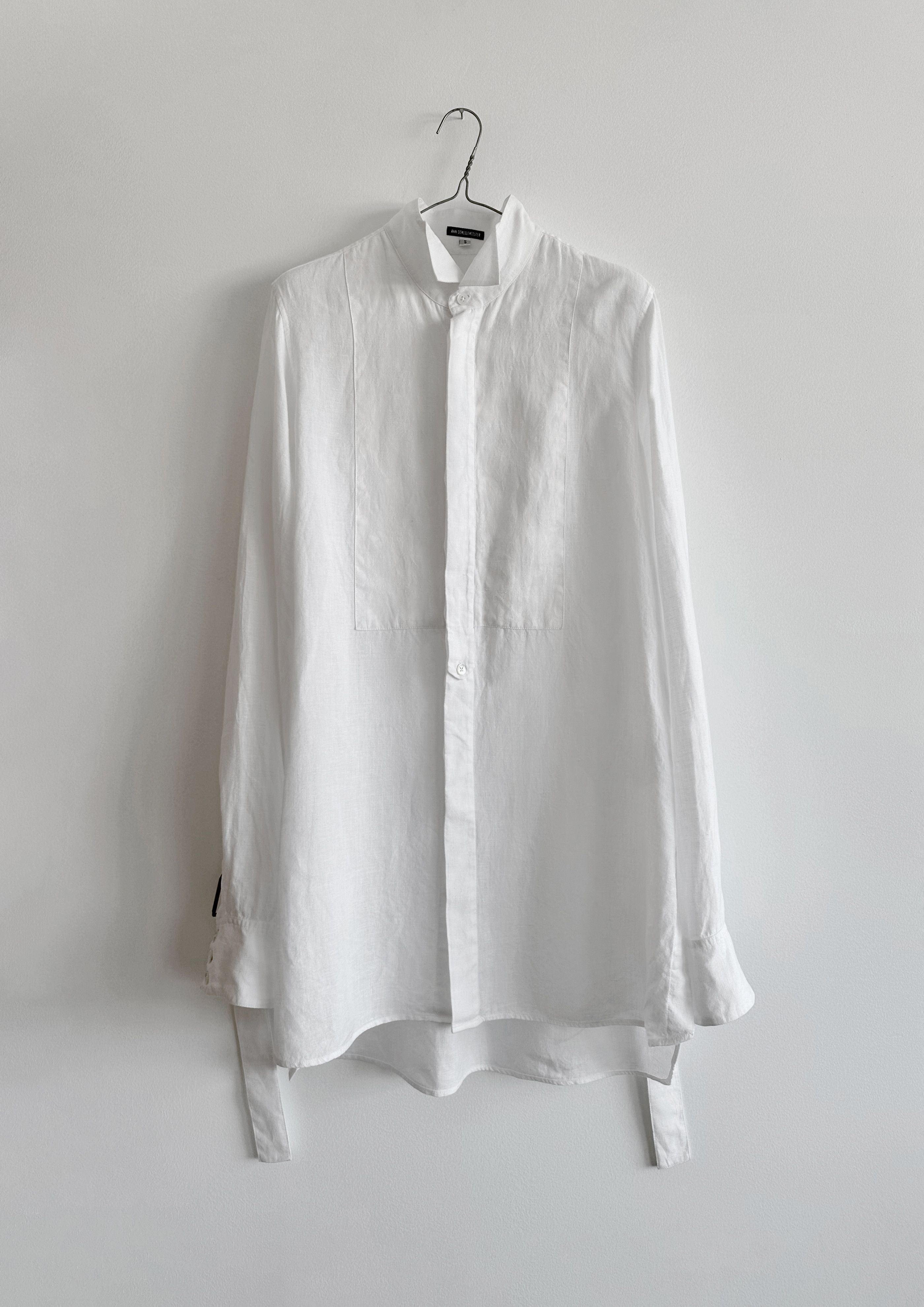 SS17 Removable Strap Cuff Tuxedo Hemp Shirt Jacket S