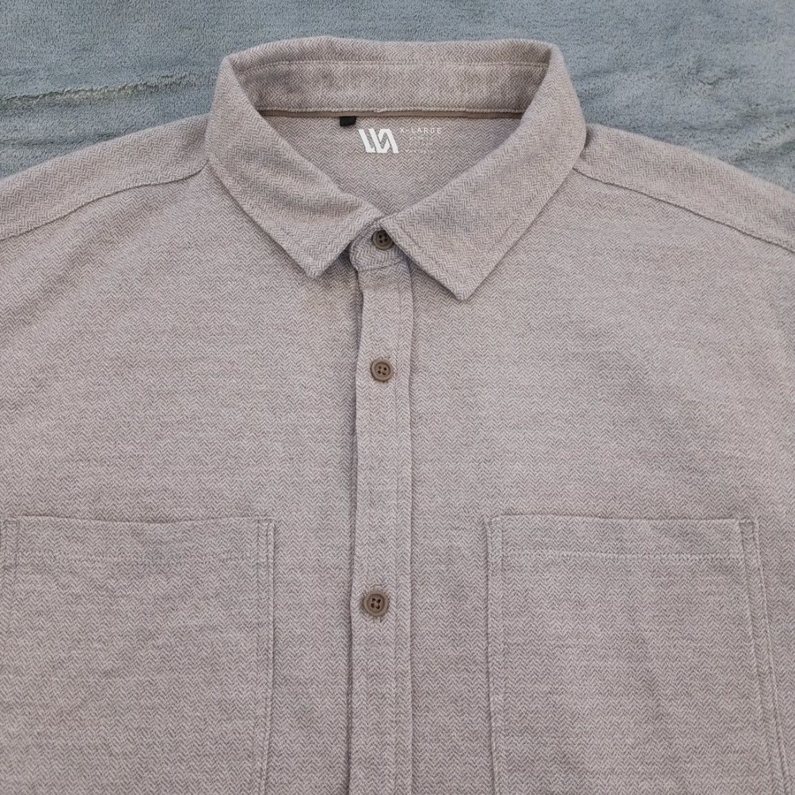 Vintage **WA Mens Shirt Collared Button-Up Long Sleeve Beige XL Knit Pockets** User: **WA Mens Collared Button-Up Long Sleeve Shirt Beige XL Knit Pockets** Size US XL / EU 56 / 4 - 2 Thumbnail