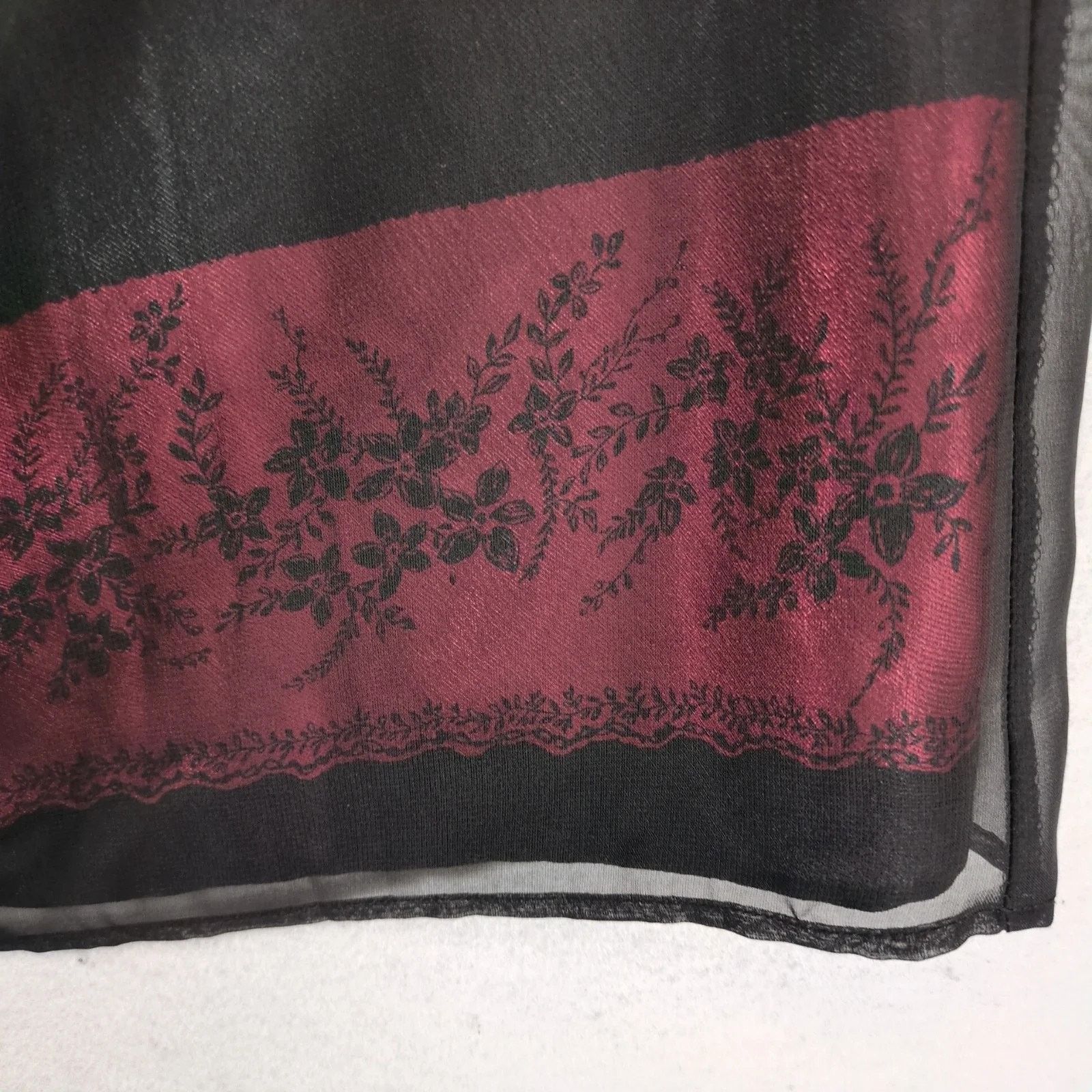 Liz Claiborne First Issue Liz Claiborne Black Sheer Overlay Skirt 18W Size 40" / US 18 - 9 Thumbnail