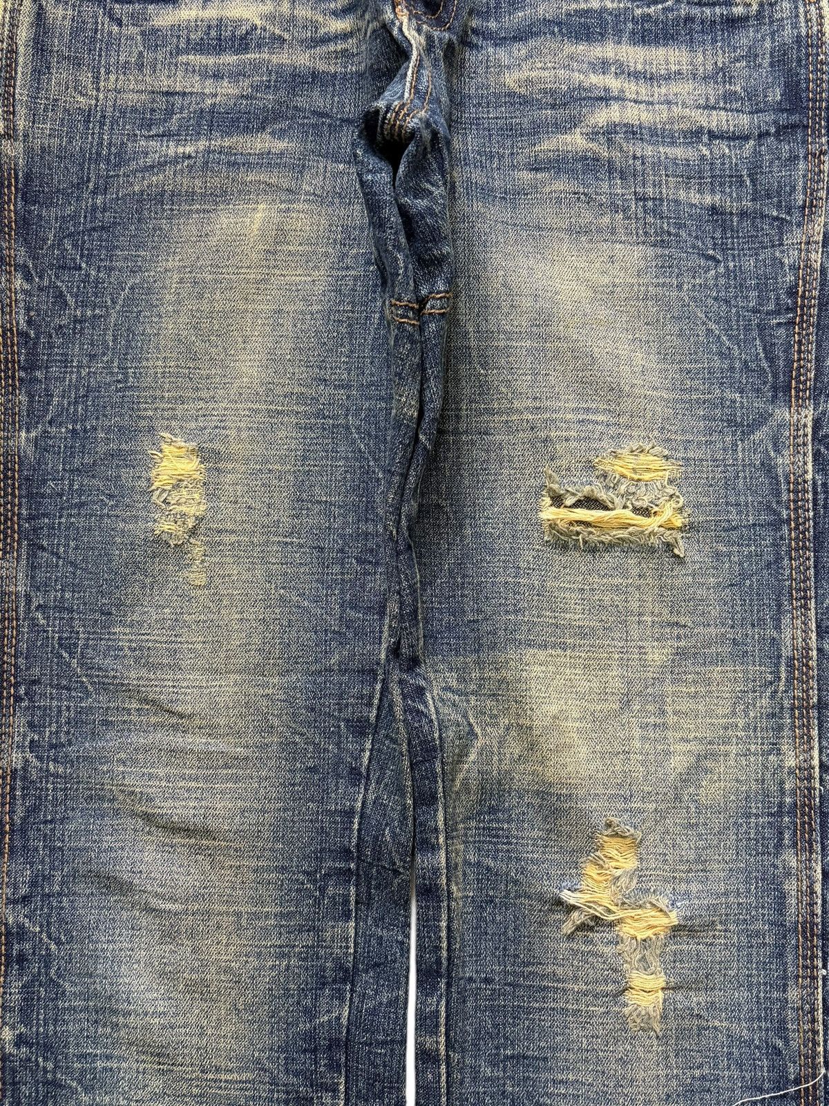 Marithe + Francois Girbaud Vintage Japanese Brand Rusty Wash Distressed Jeans Size 31" - 3 Thumbnail