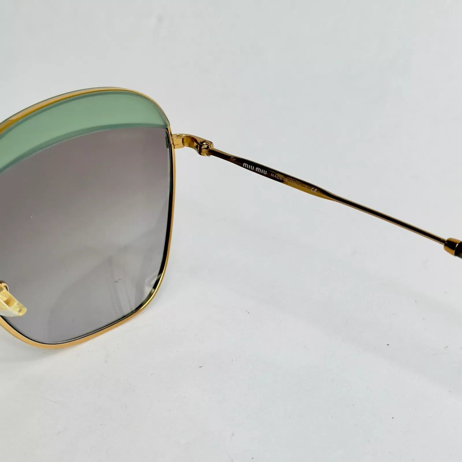 Miu Miu MIU MIU SO FRAME 53Q Square Gold Green Sunglasses MU53QS Size ONE SIZE - 6 Thumbnail
