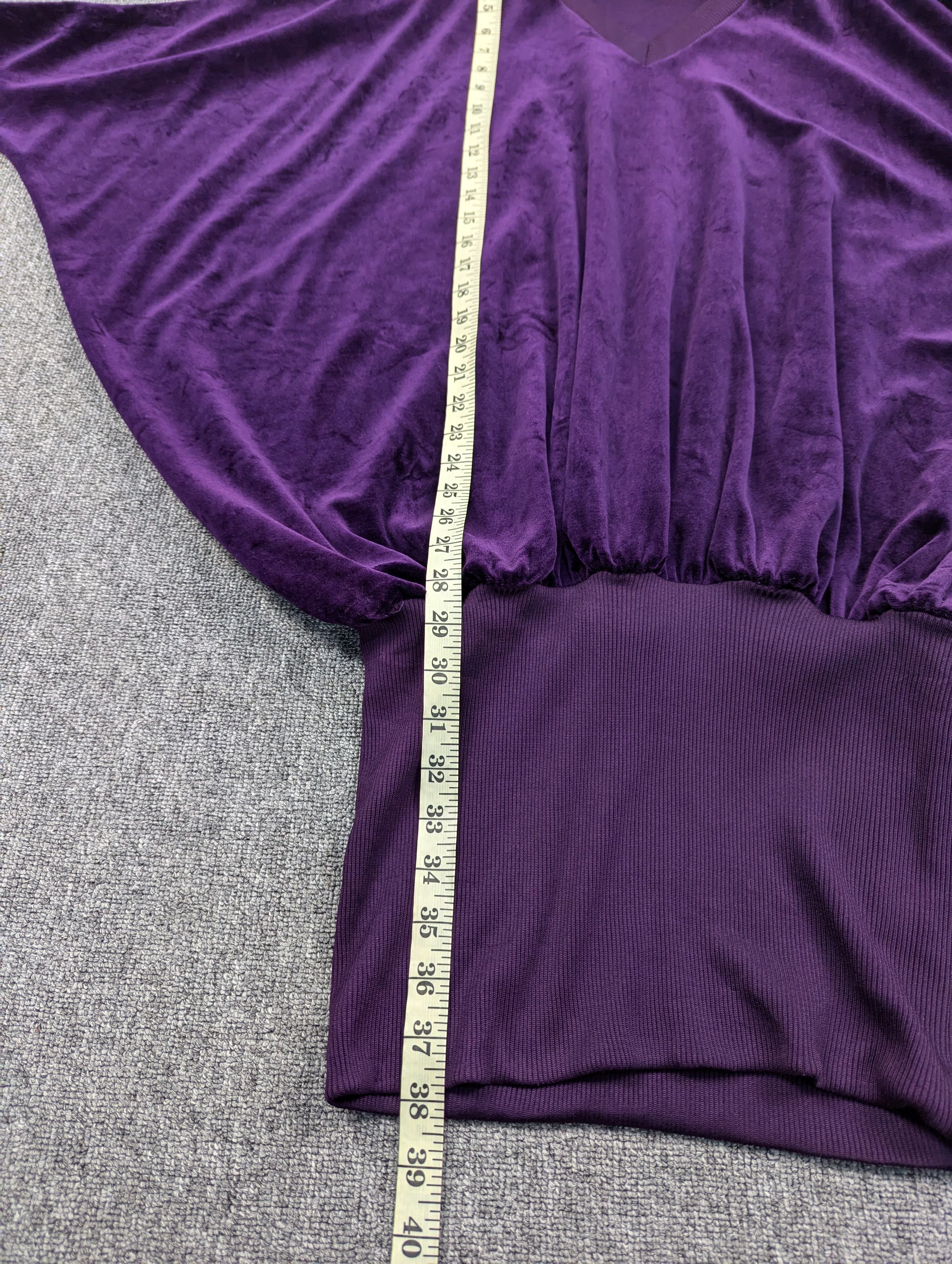 Norma Kamali Vintage Norma Kamali Purple Velvet Batwing Sweater Size M / US 6-8 / IT 42-44 - 13 Thumbnail