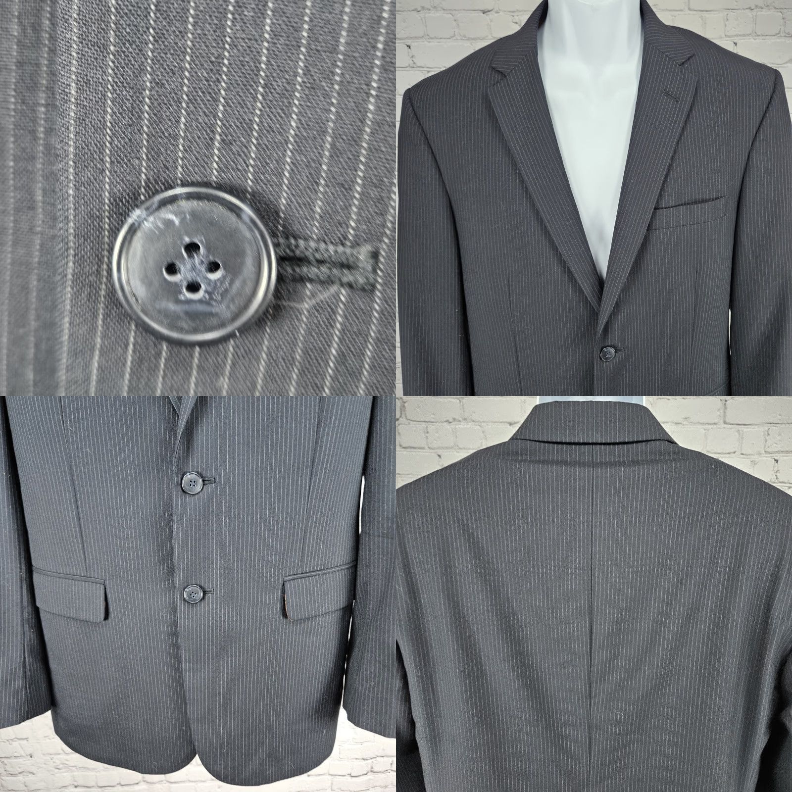 Jos. A. Bank Jos. A. Bank Blazer 40R Navy 100% Wool Slim Fit 2 Button Notch Mens Size 40R - 8 Thumbnail