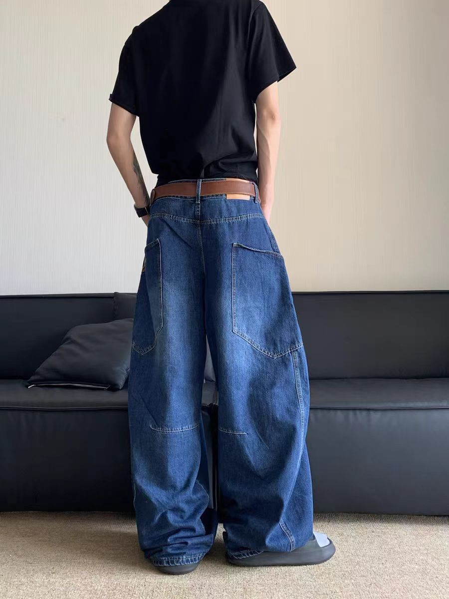 Japanese Brand Loose Retro Large Pocket Machete Jeans Size US 34 / EU 50 - 3 Thumbnail