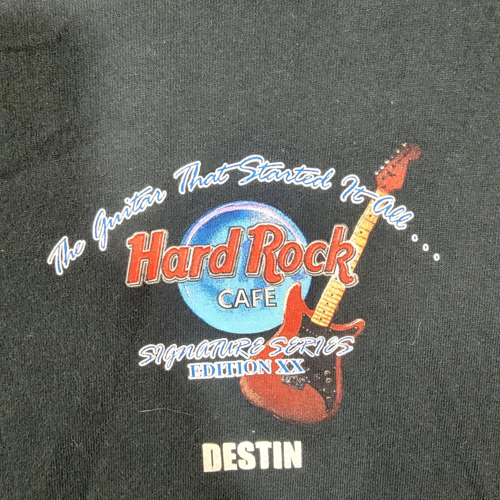 Hard Rock Cafe Hard Rock Cafe Rome Italy Men T-Shirt Eric Clapton Signature Series L Edition XX Black Cotton Short Sleeve Crew Neck 90s Music Vintage Mens Size US L / EU 52-54 / 3 - 4 Thumbnail