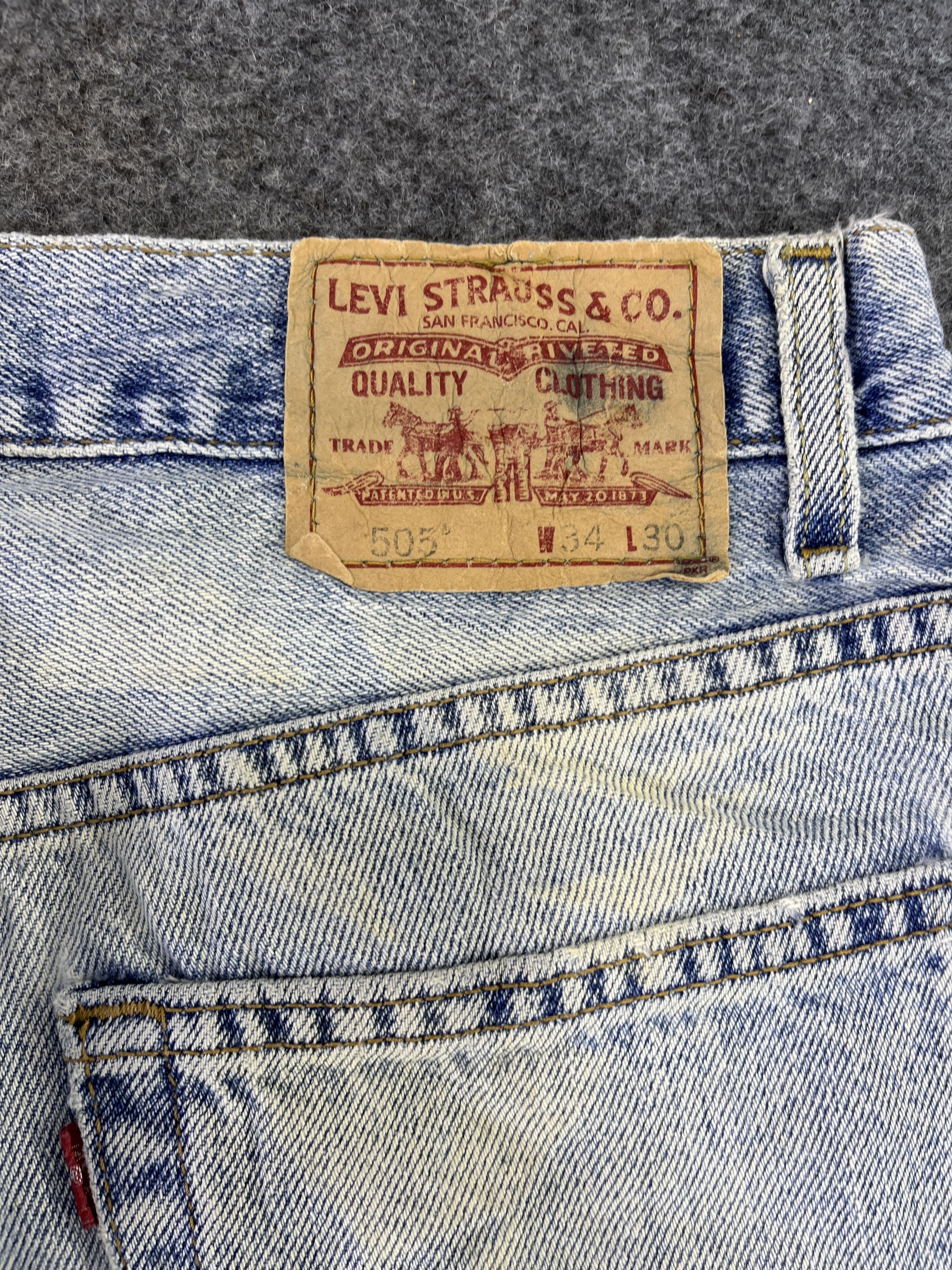 Levi's Vintage Levis 505 Bleached Jeans - J894 Size US 34 / EU 50 - 5 Thumbnail