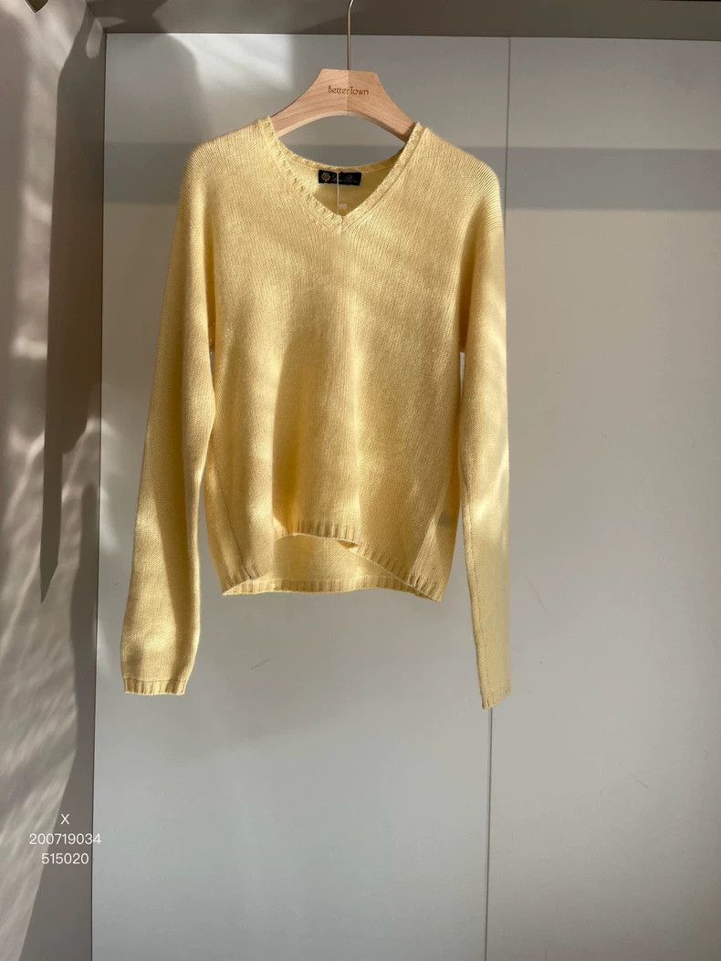 Loro Piana LORO PIANA Goose yellow cashmere sweater Size M / US 6-8 / IT 42-44 - 1 Thumbnail