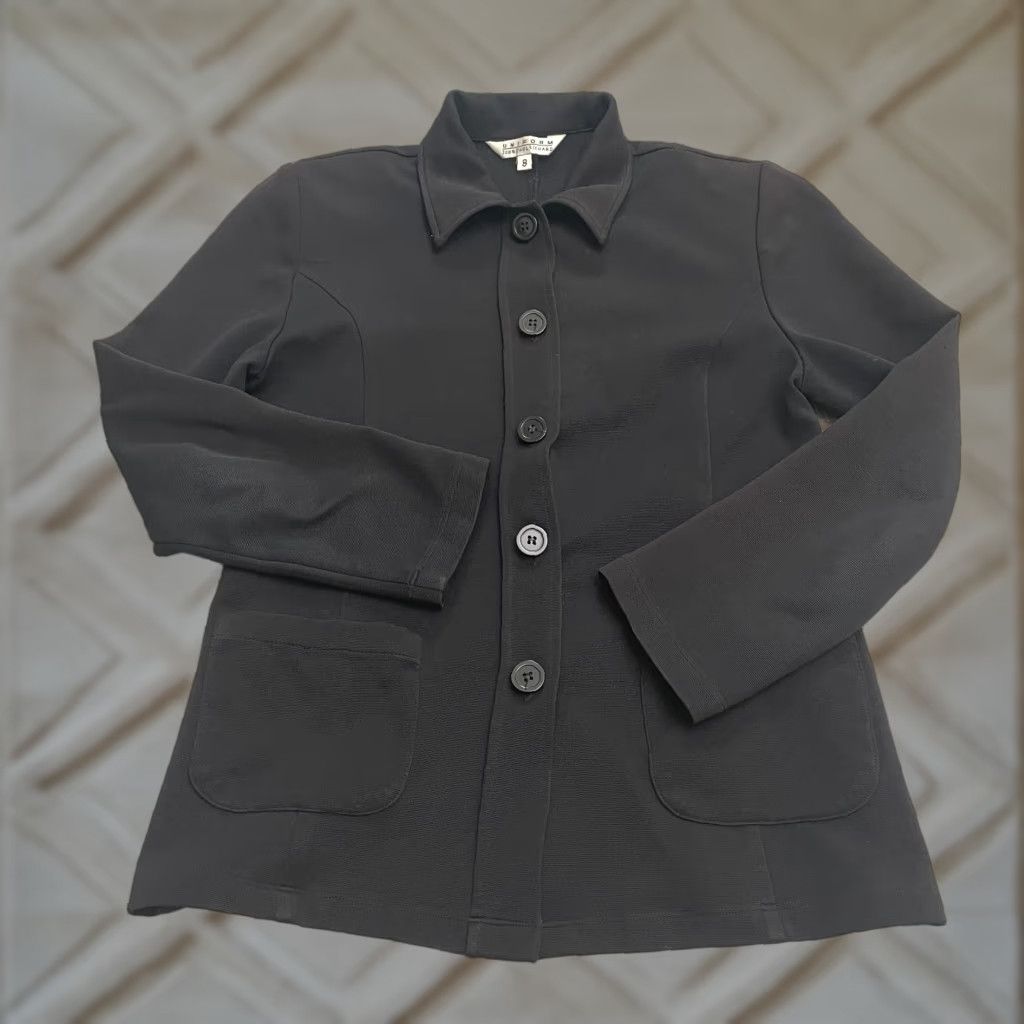 Vintage John Paul Richard Blazer Jacket Womens 8 Black Single Breasted Unlined Midweight Knit All Seasons Regular Womens Jacket Black 8 Vintage: No Size M / US 6-8 / IT 42-44 - 1 Thumbnail