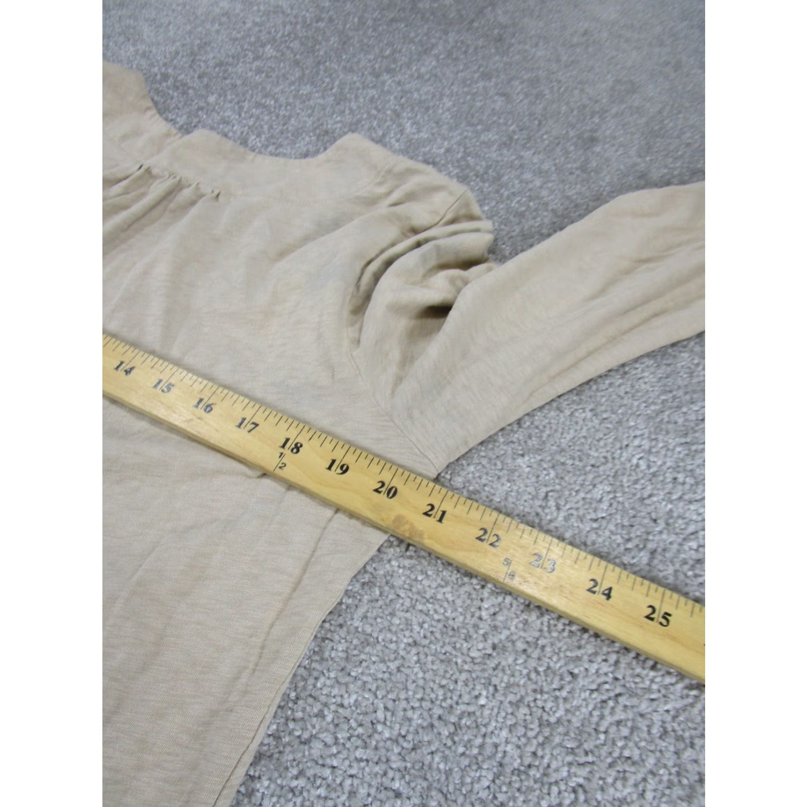 J. Jill J. Jill Shirt Womens L Beige Cotton V Neck Long Sleeve Stains Size L / US 10 / IT 46 - 6 Thumbnail