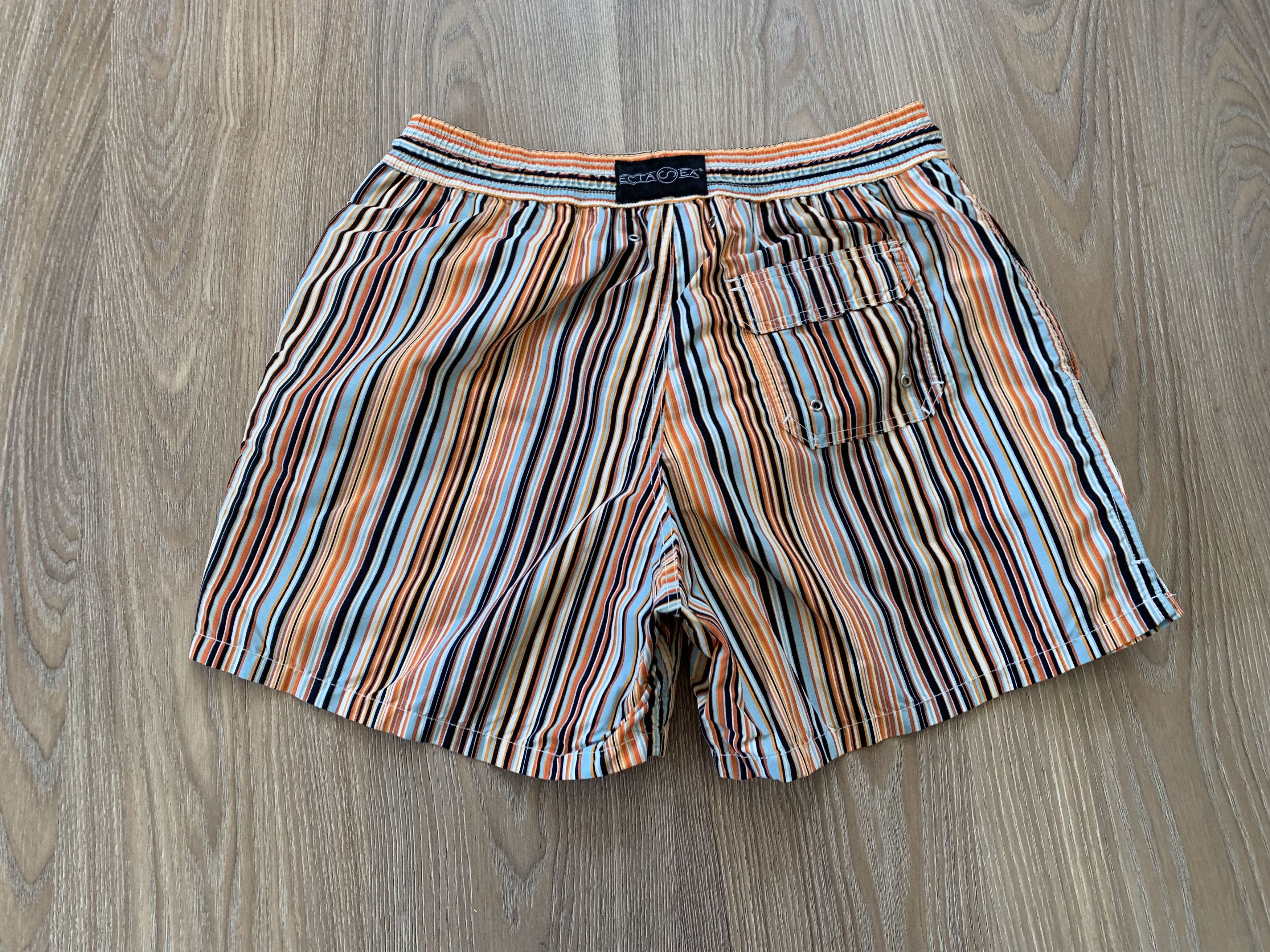 Other Vintage Ectasea Stripe Beach Nylon Shorts Size US 36 / EU 52 - 3 Thumbnail
