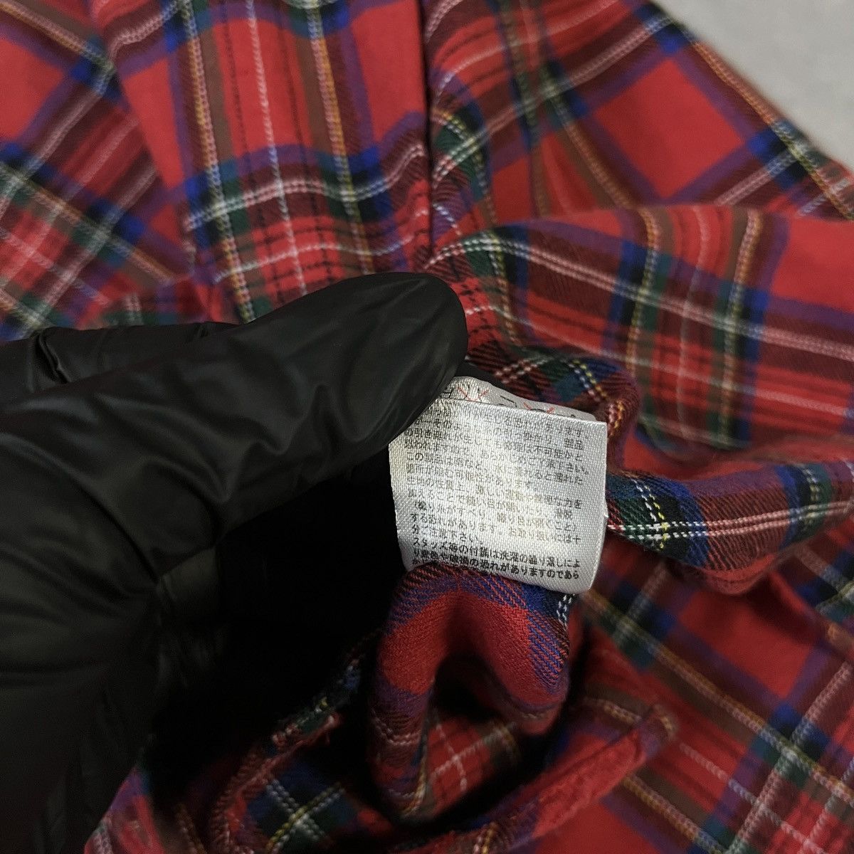 Japanese Brand PLAID FLANNEL SHIRT STUDDED COLLAR TARTAN DESIGNER GRUNGE Size US L / EU 52-54 / 3 - 5 Thumbnail