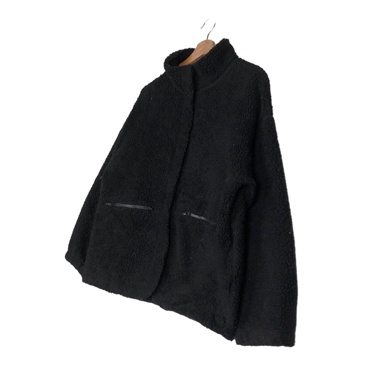 Japanese Brand 🔥Rich Black Vintage Fleece Jacket GU Japan Issey Miyake Size US XL / EU 56 / 4 - 2 Thumbnail